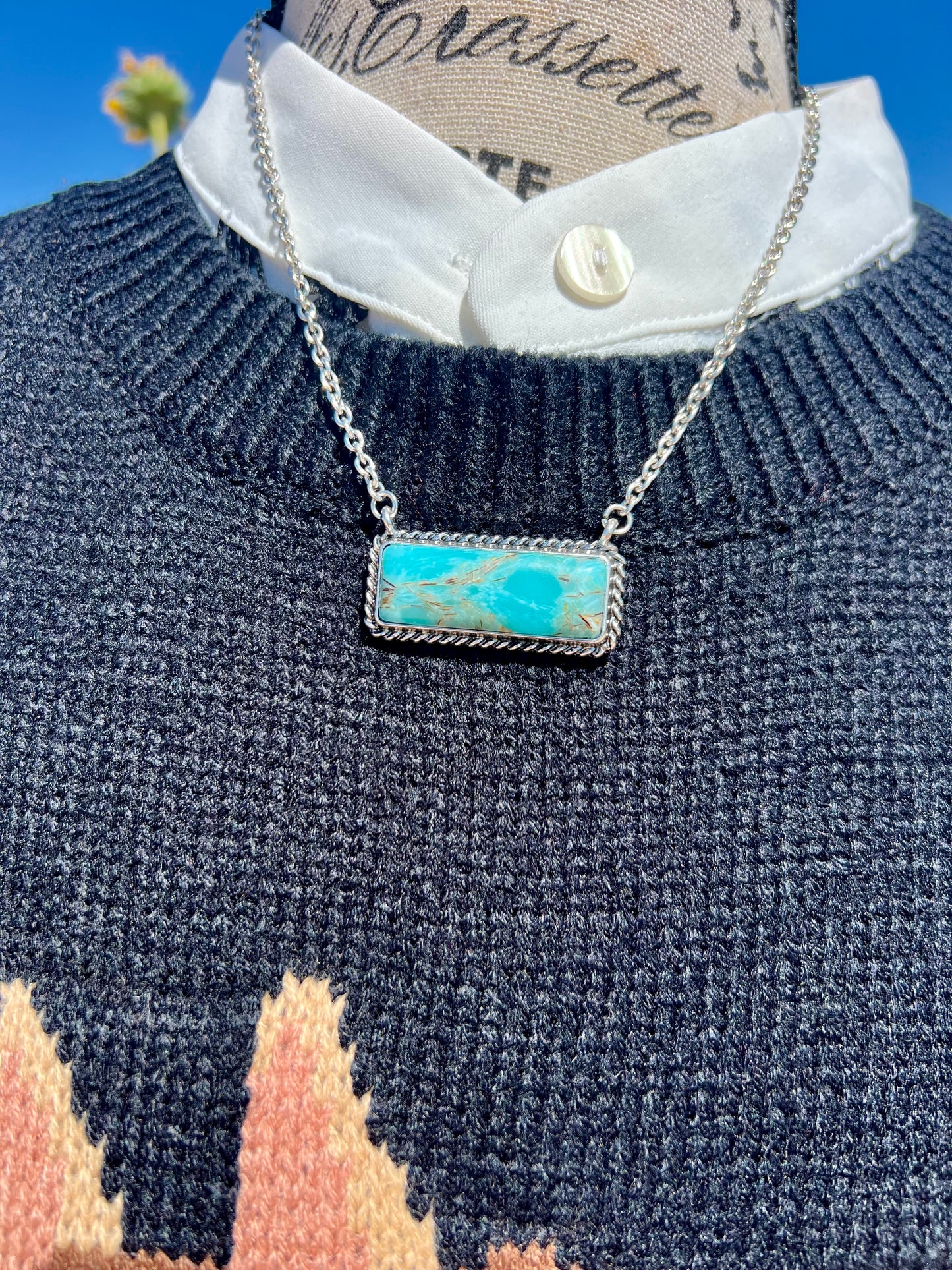 Turquoise Bar Necklace