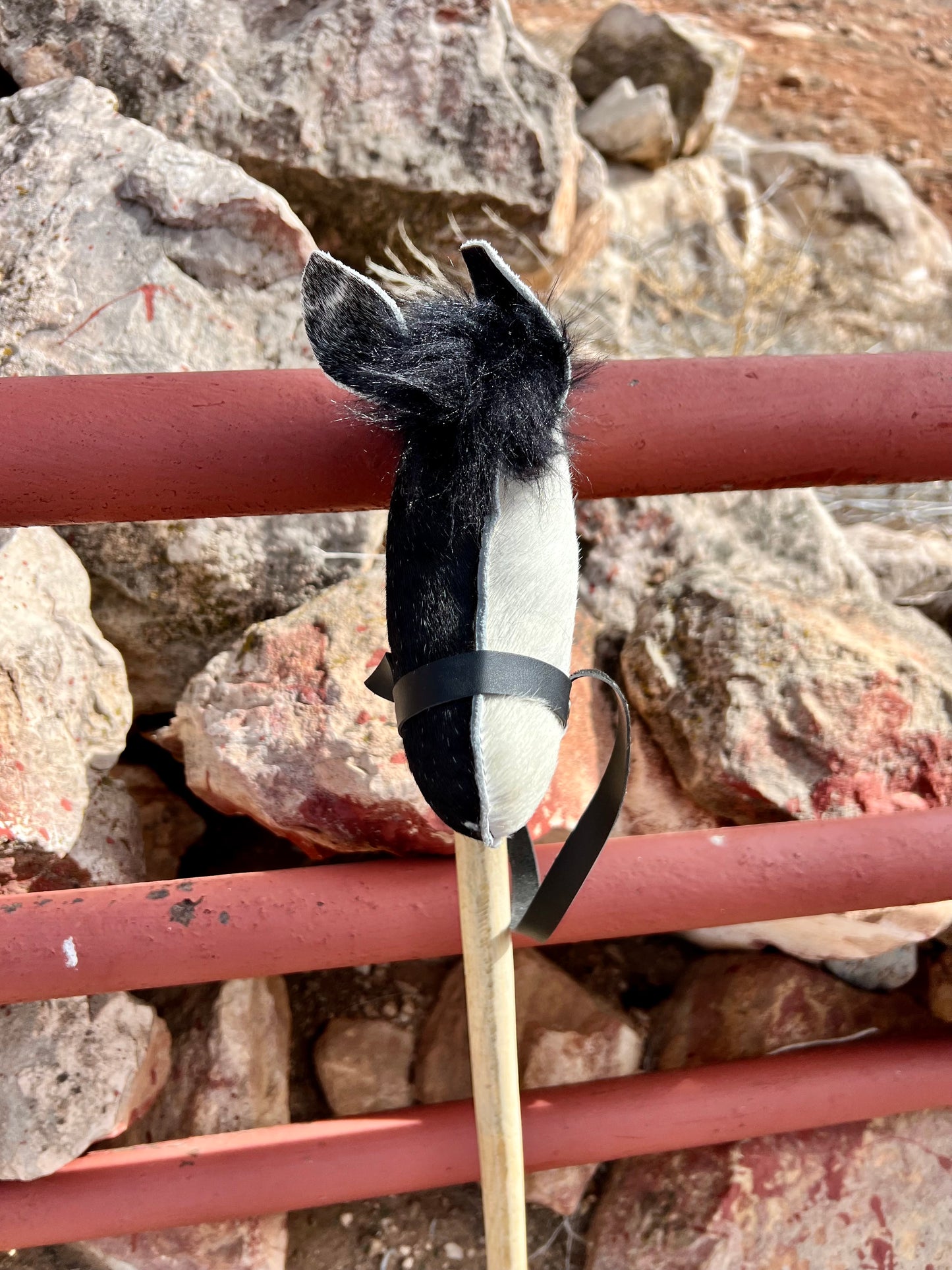 Cowhide Stick Horse