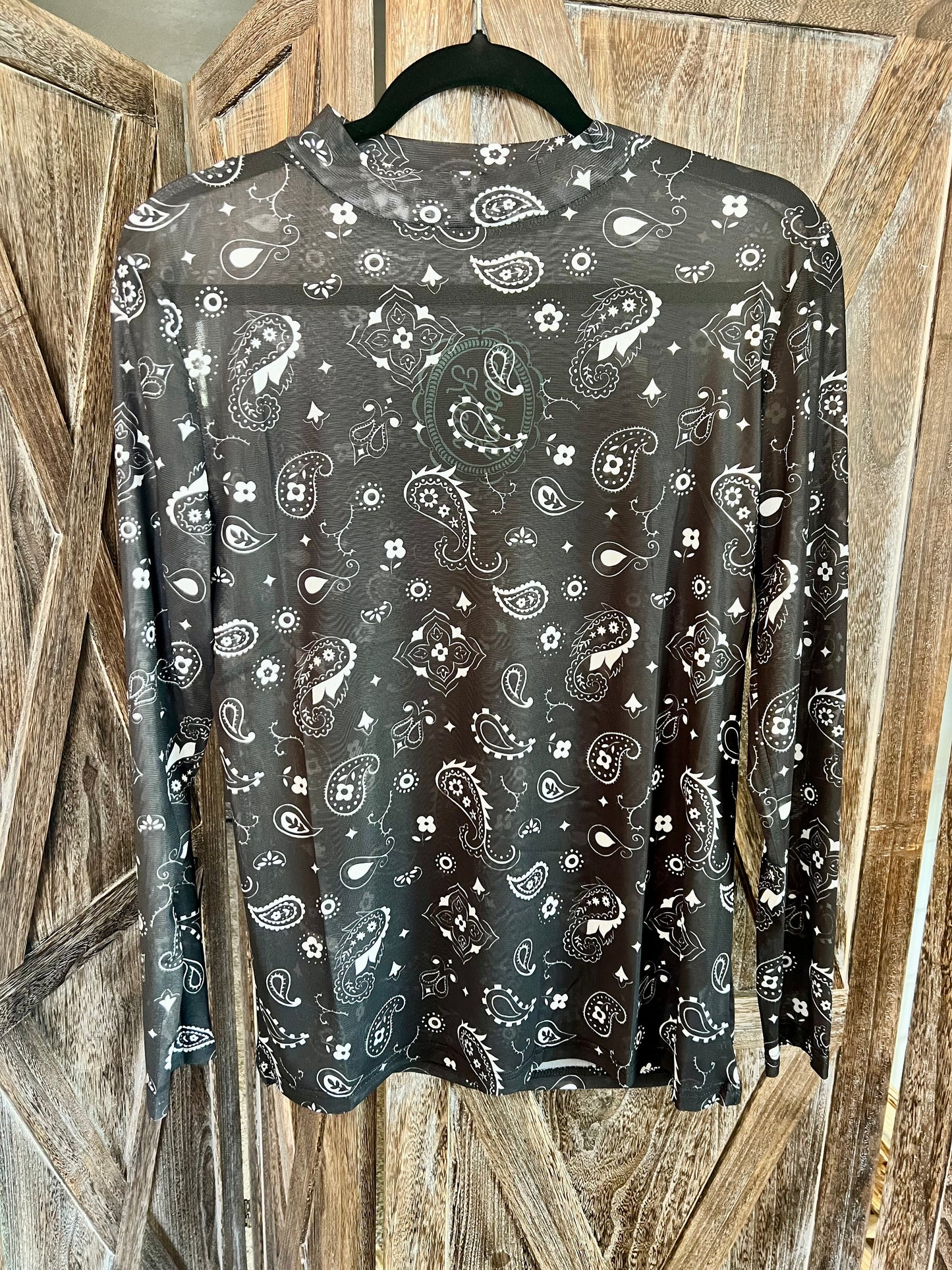 Black Bandana Mesh Top