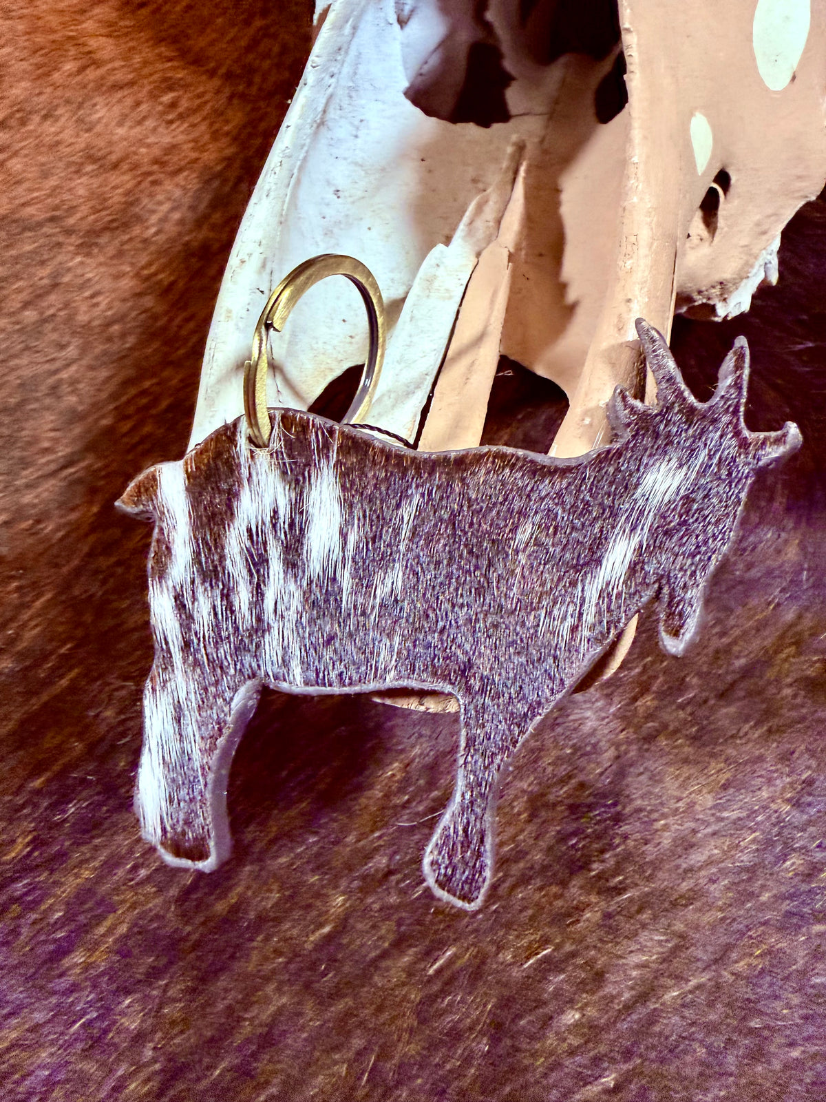 Animal Cowhide Keychain