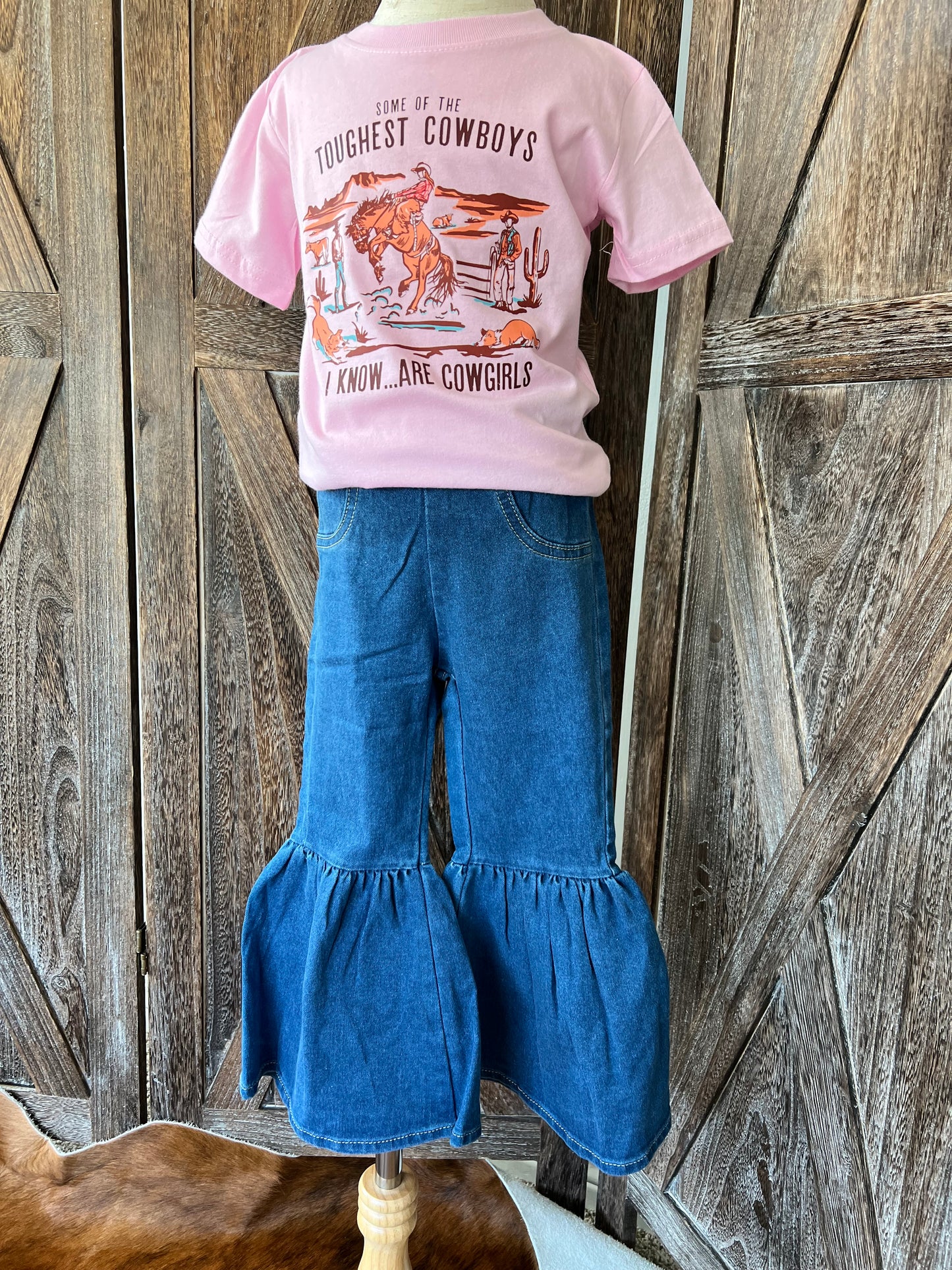 Denim Elastic Bell Bottom Jeans