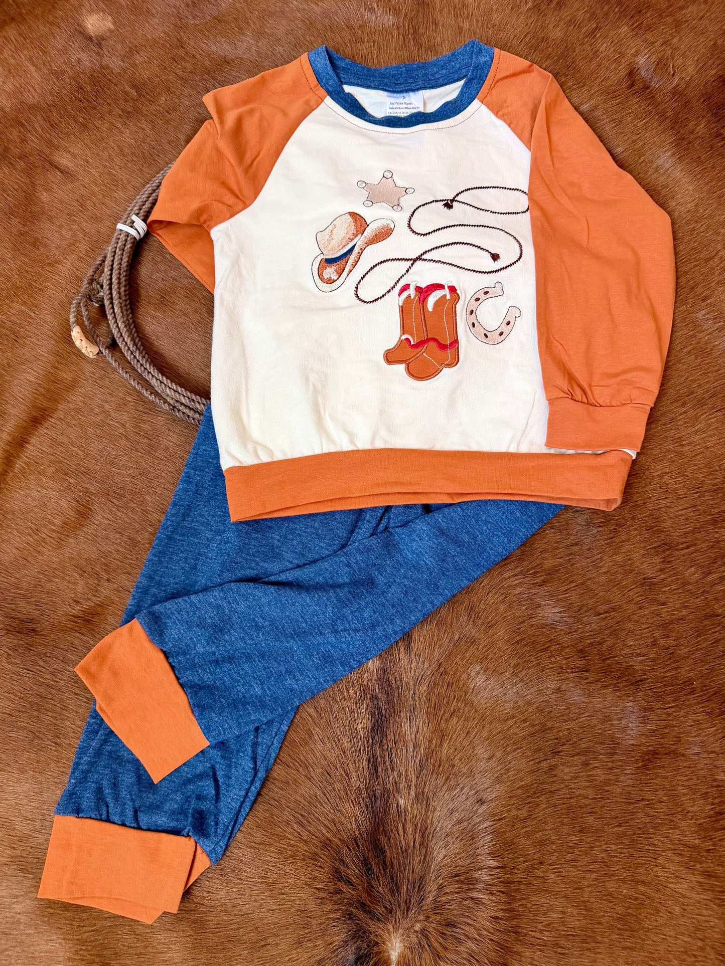 Western Print Sweatshirt & Pant Set