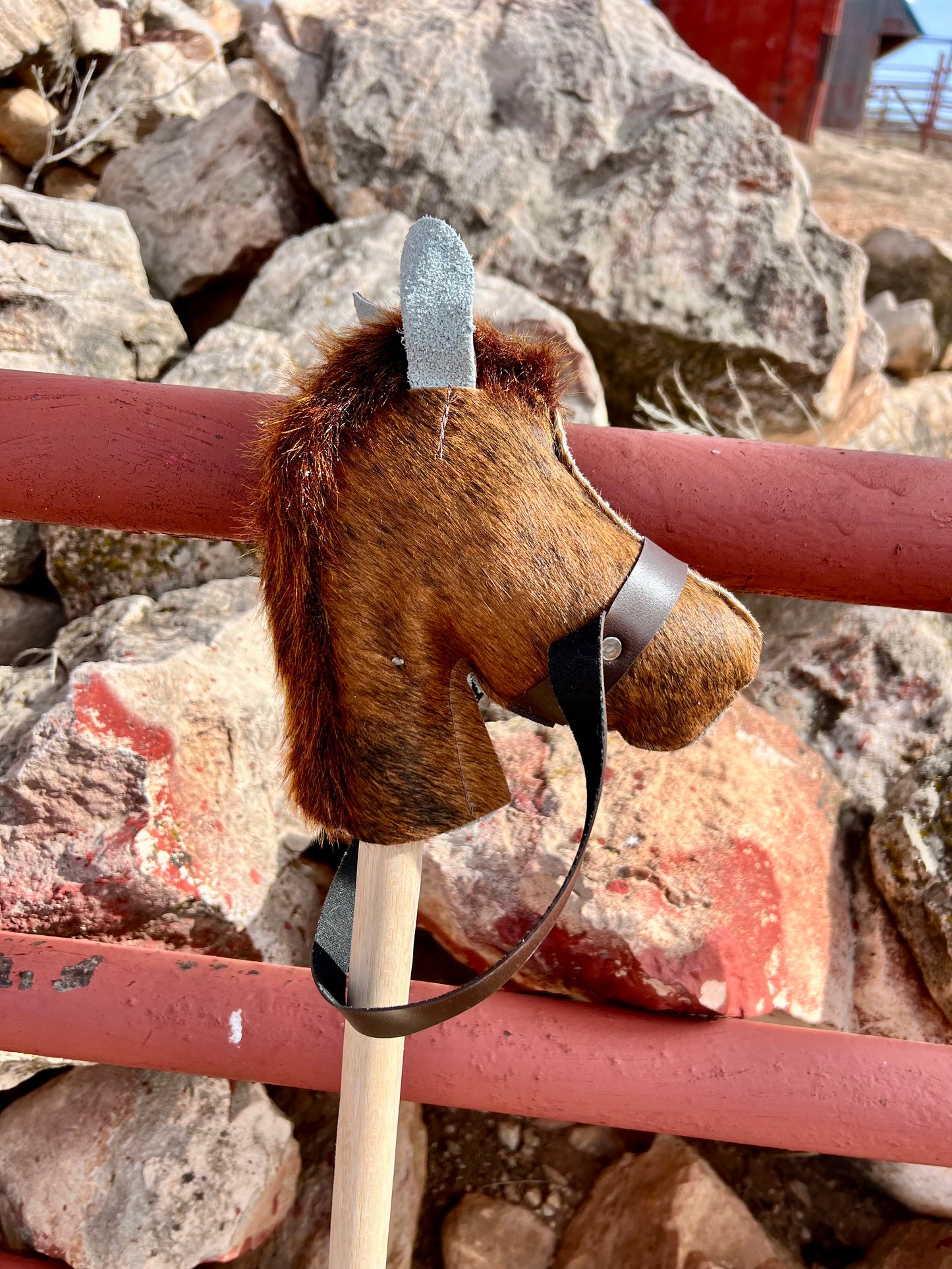 Cowhide Stick Horse