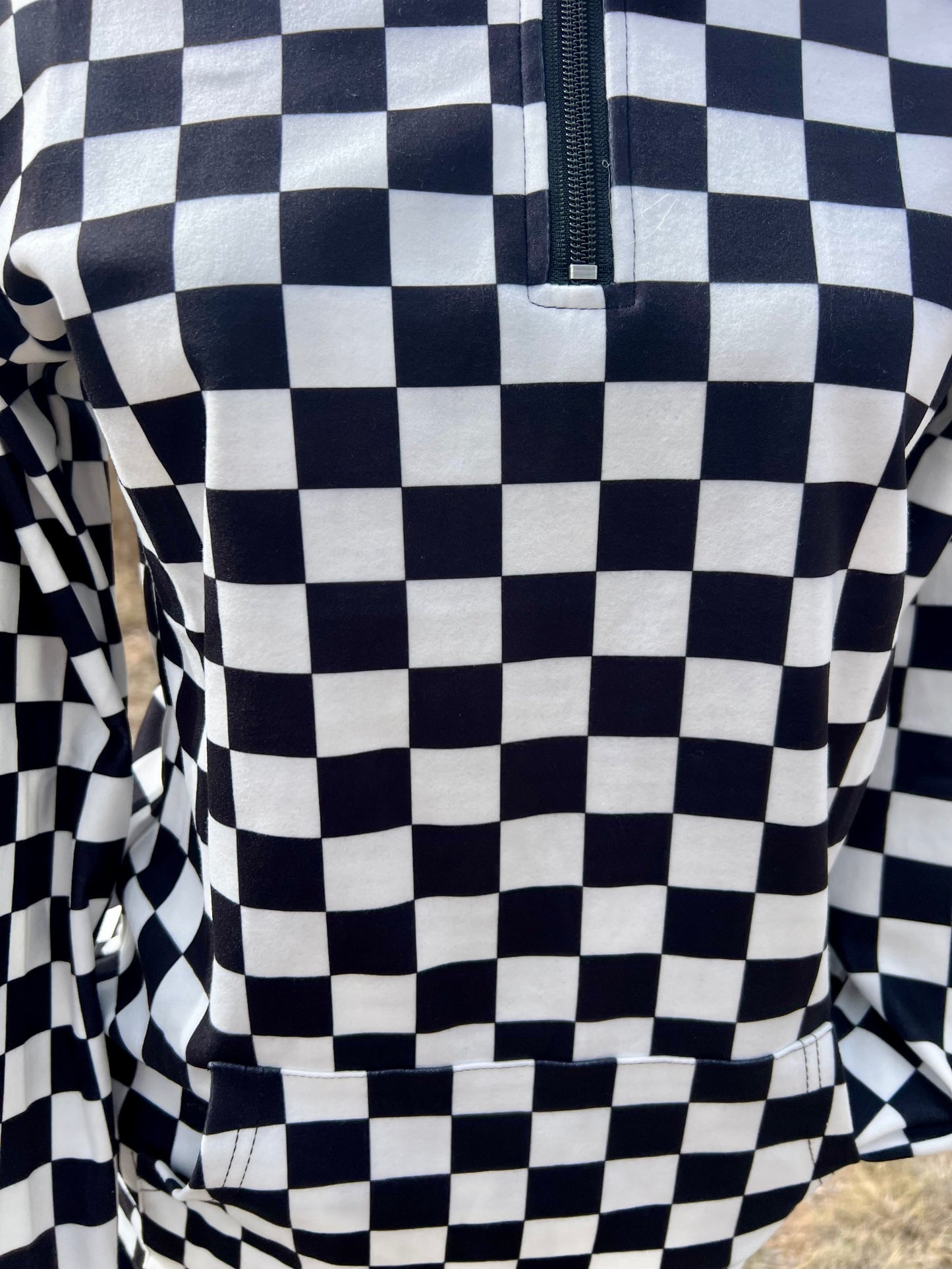 Black Checkered Pullover