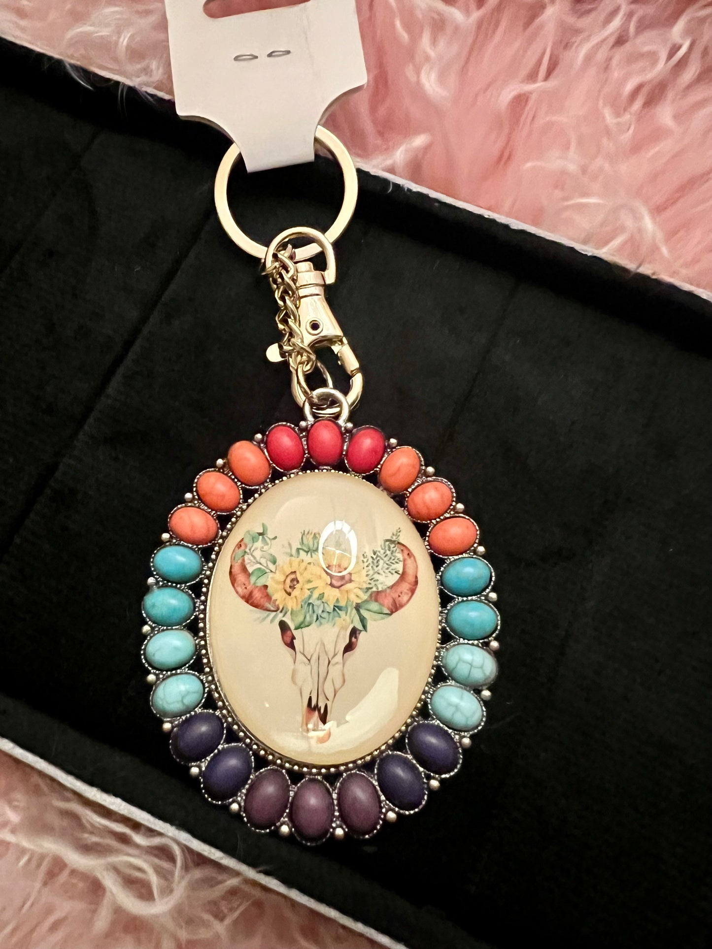 Cow Skull Keychain