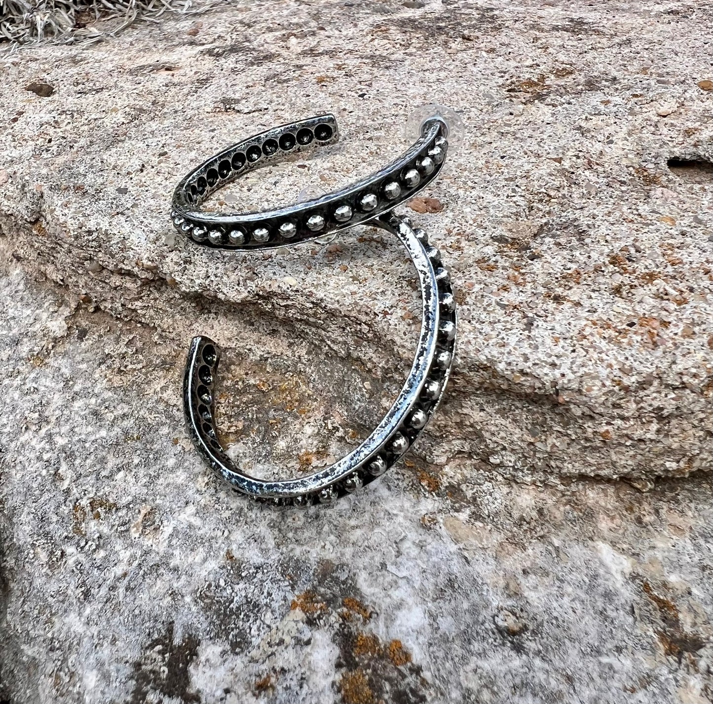 Silver Metal Hoop Earrings