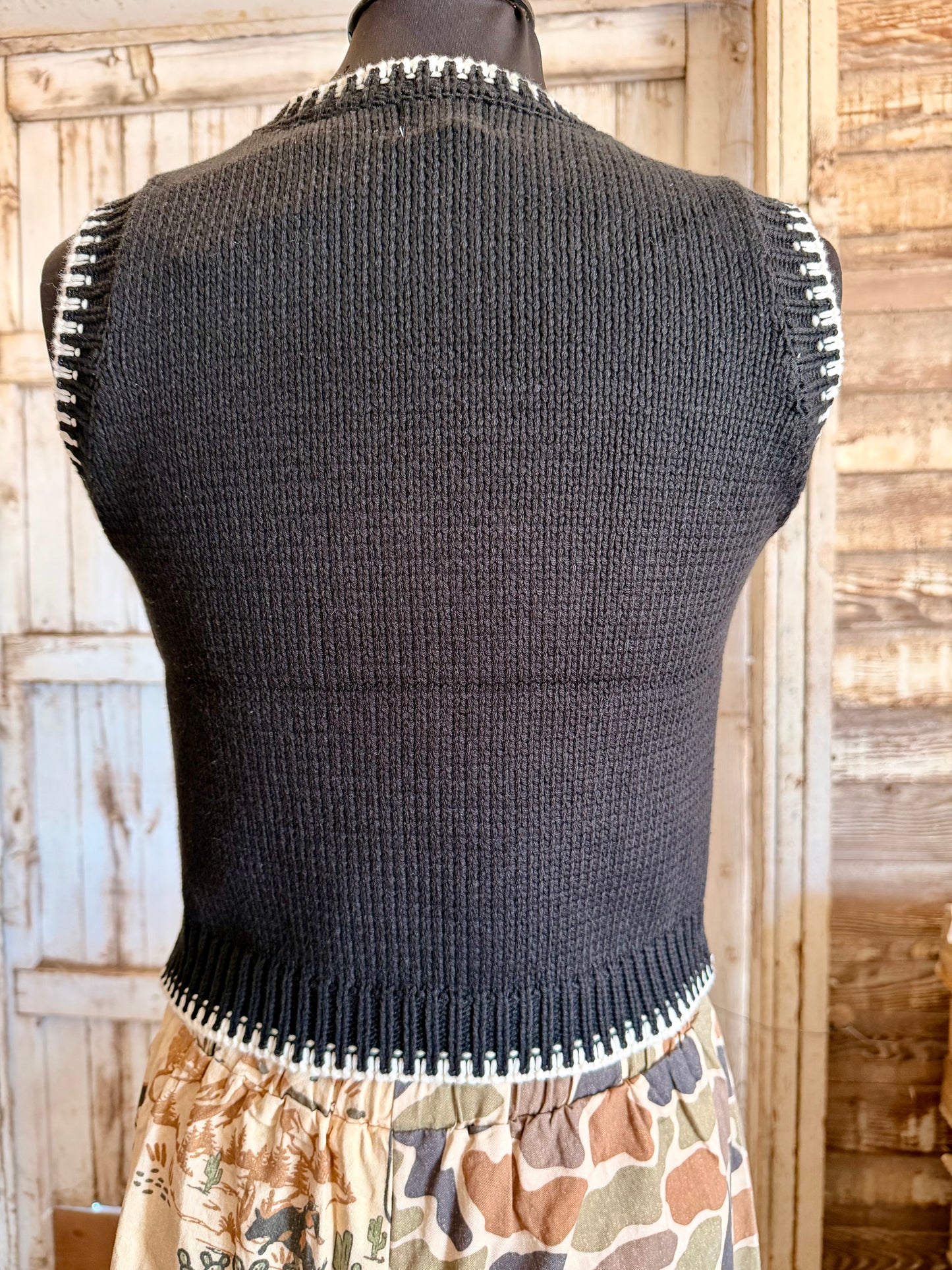 Boot Stitch Black Sweater