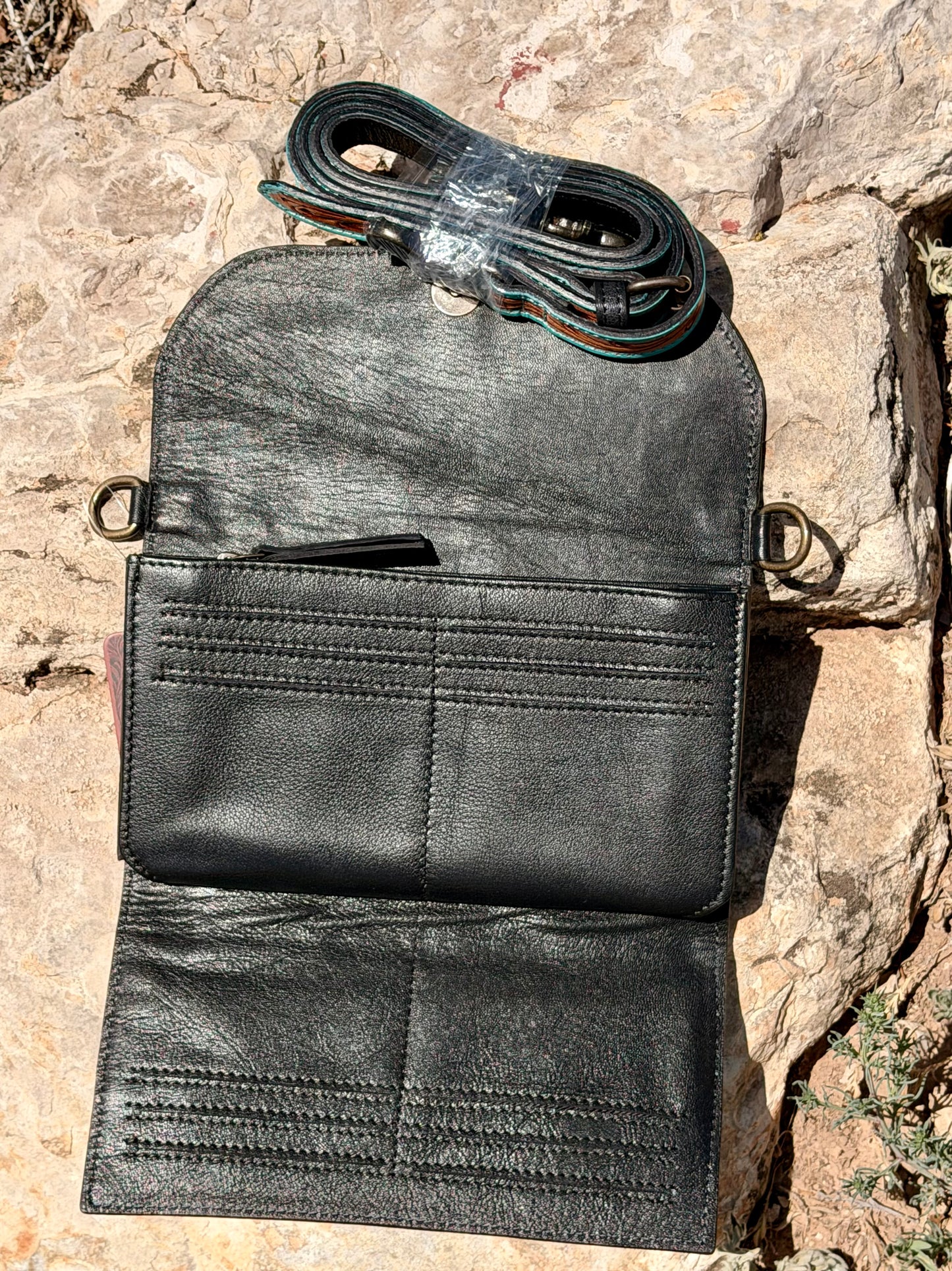 Leather Clutch with Shoulder Strap