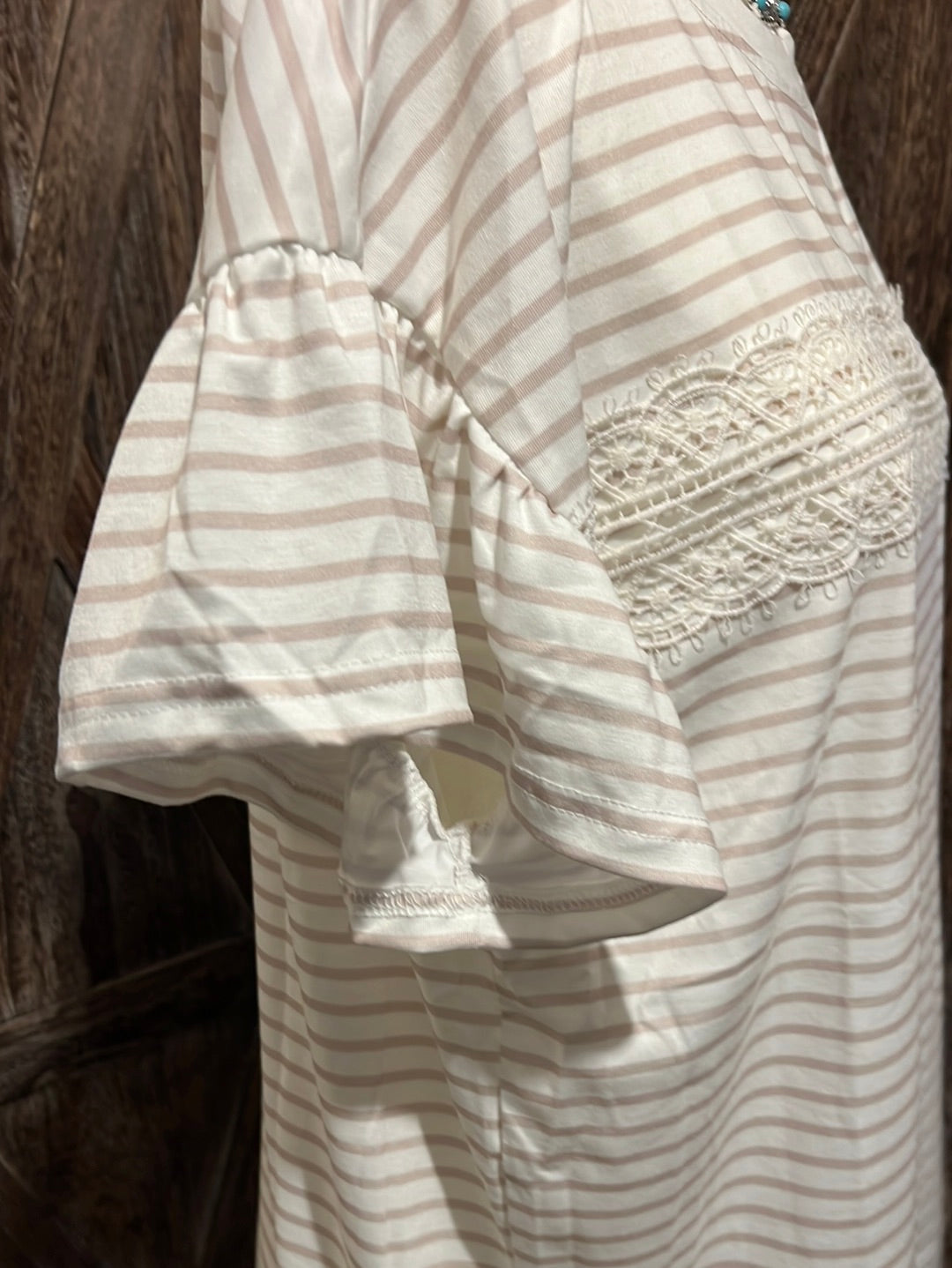 Stripe Ruffle Sleeve Top