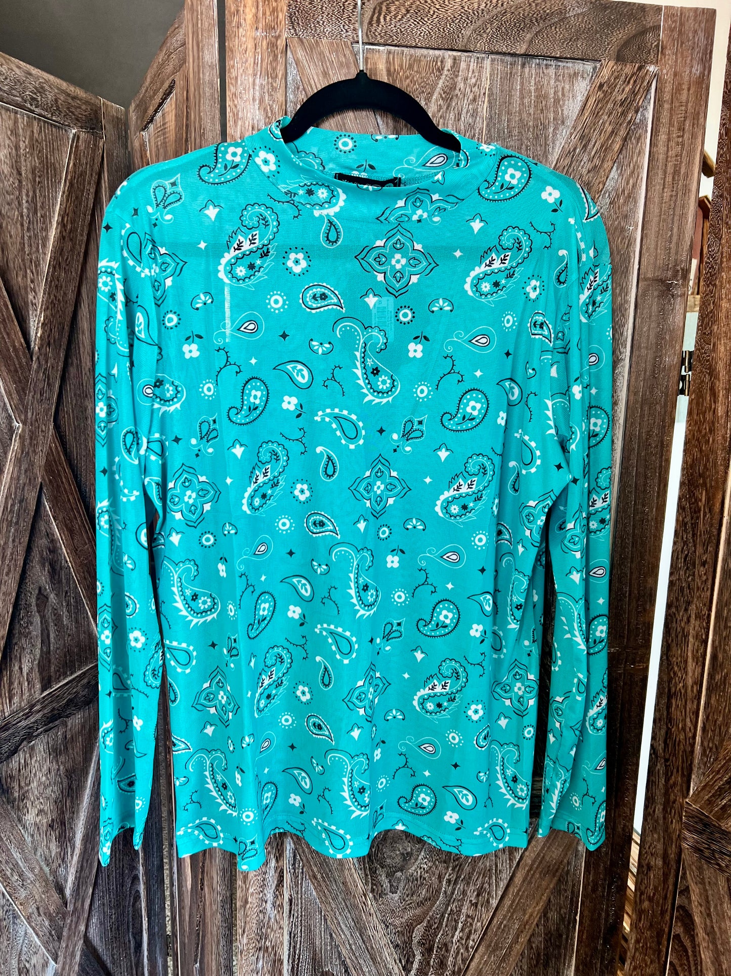 Turquoise Bandana Mesh Top