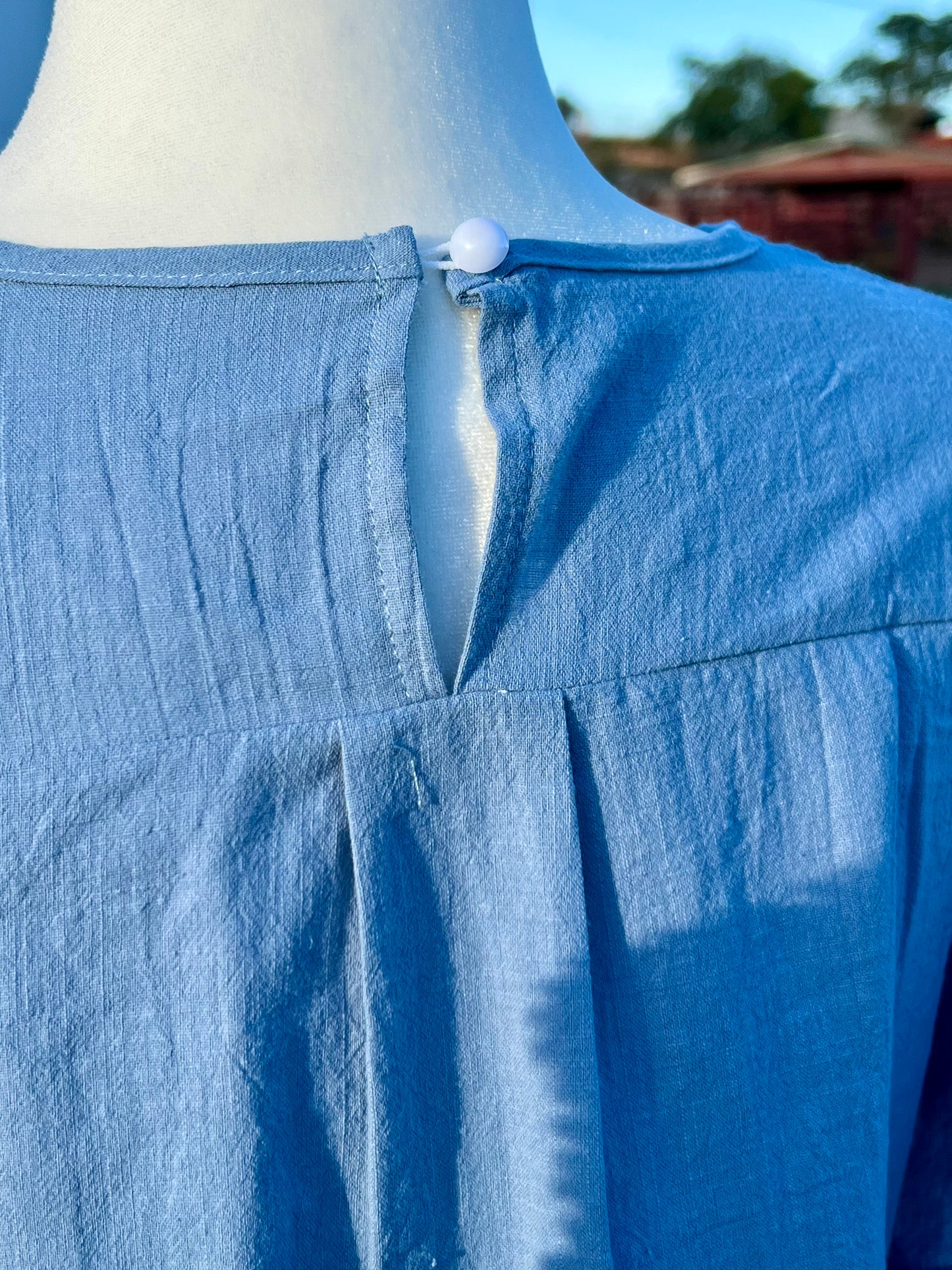Denim Ruffle Sleeve Top