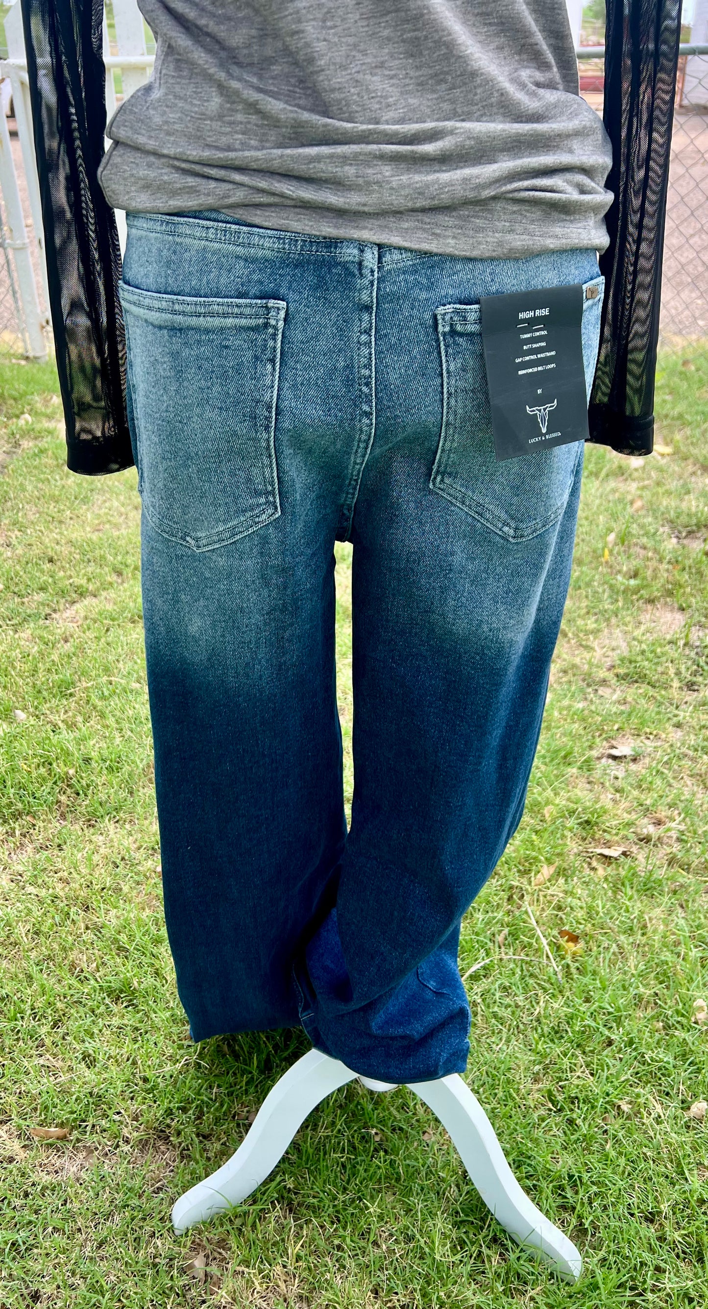Lucky & Blessed Dark Wash High Rise Jeans