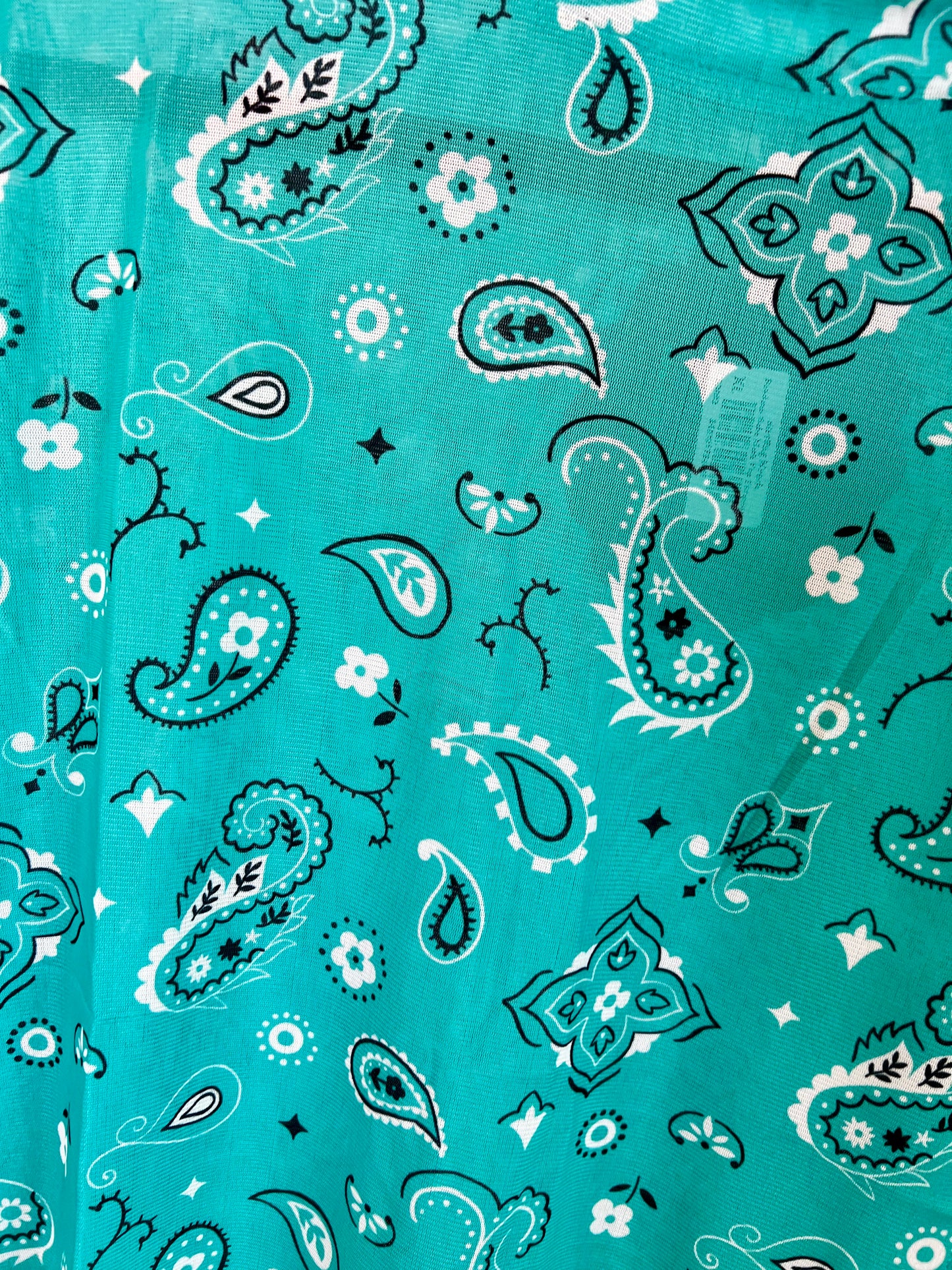 Turquoise Bandana Mesh Top
