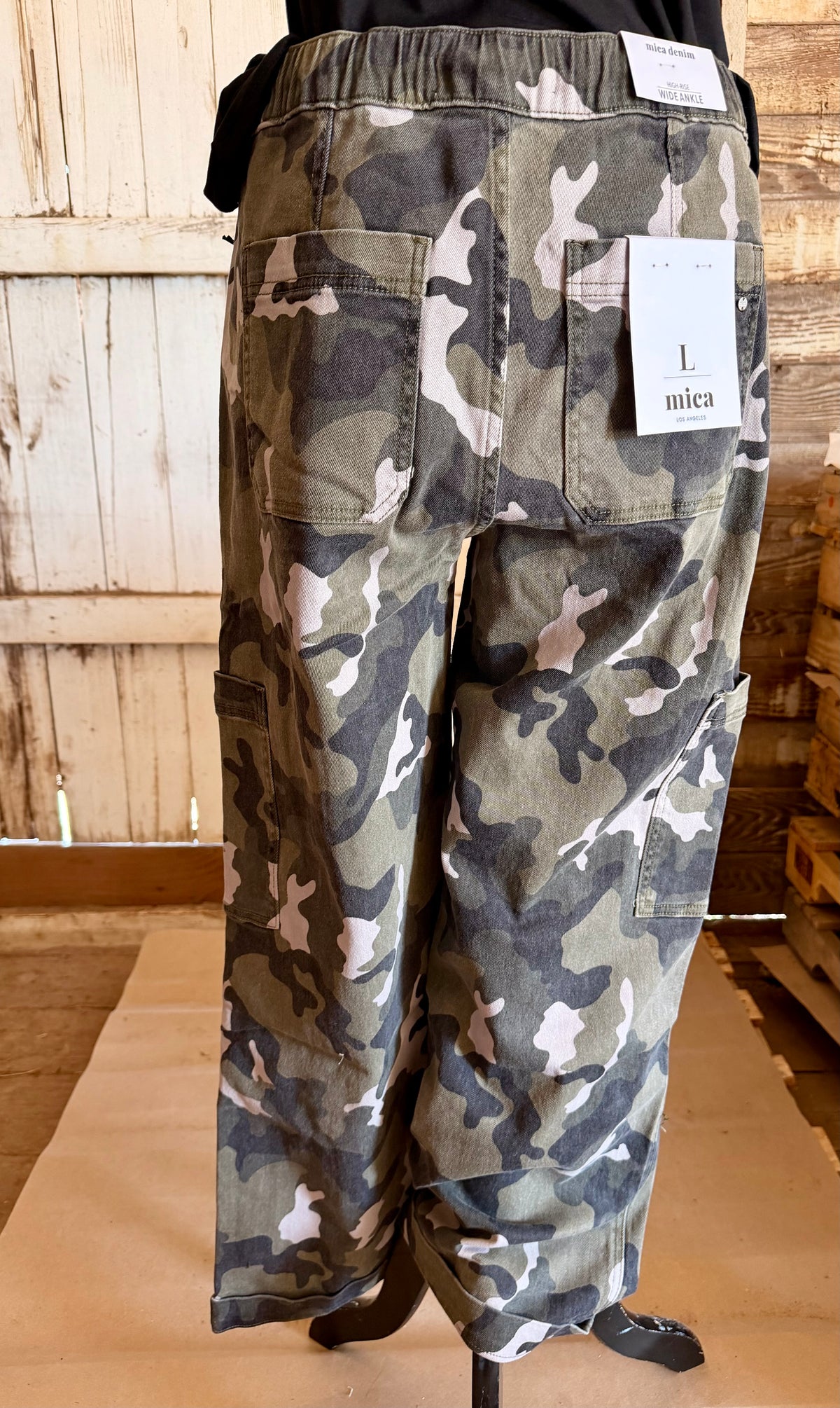 Mica Denim Camo High-Rise Jogger Wide Ankle