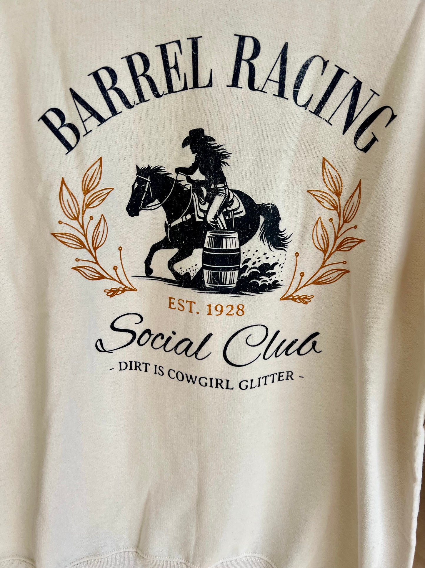 Barrel Racing Sweatshirt Light Tan