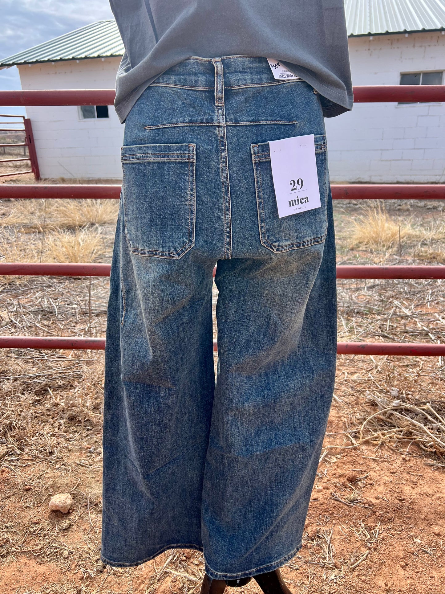 Mica Ankle Wide Leg Super High Dark Wash Jeans