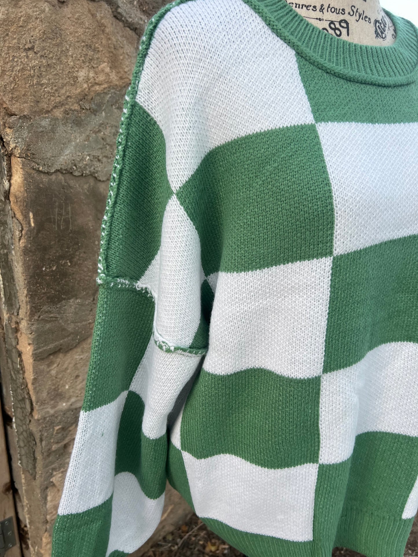 Green Checkered Sweater