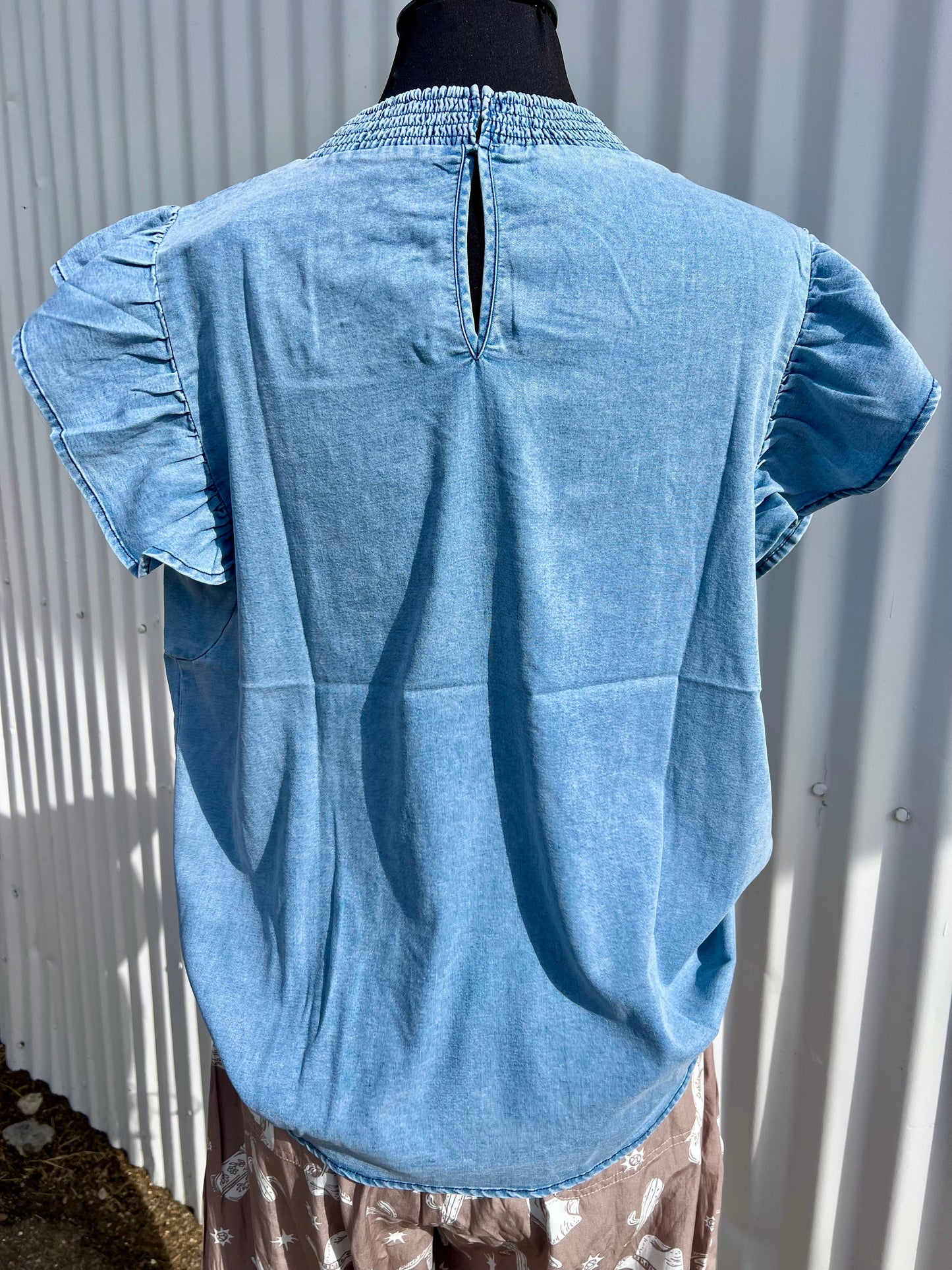 Babydoll Top Denim Light Wash