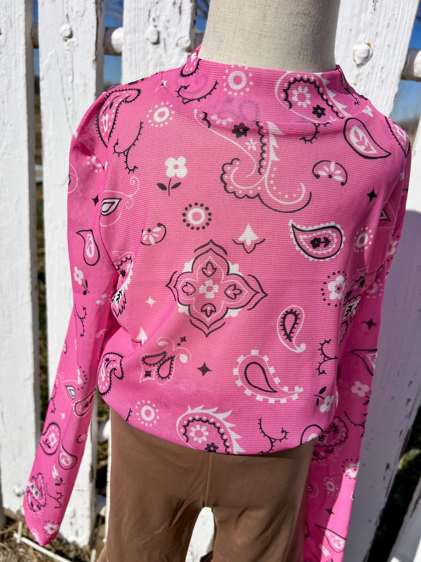 Pink Bandana Mesh Top