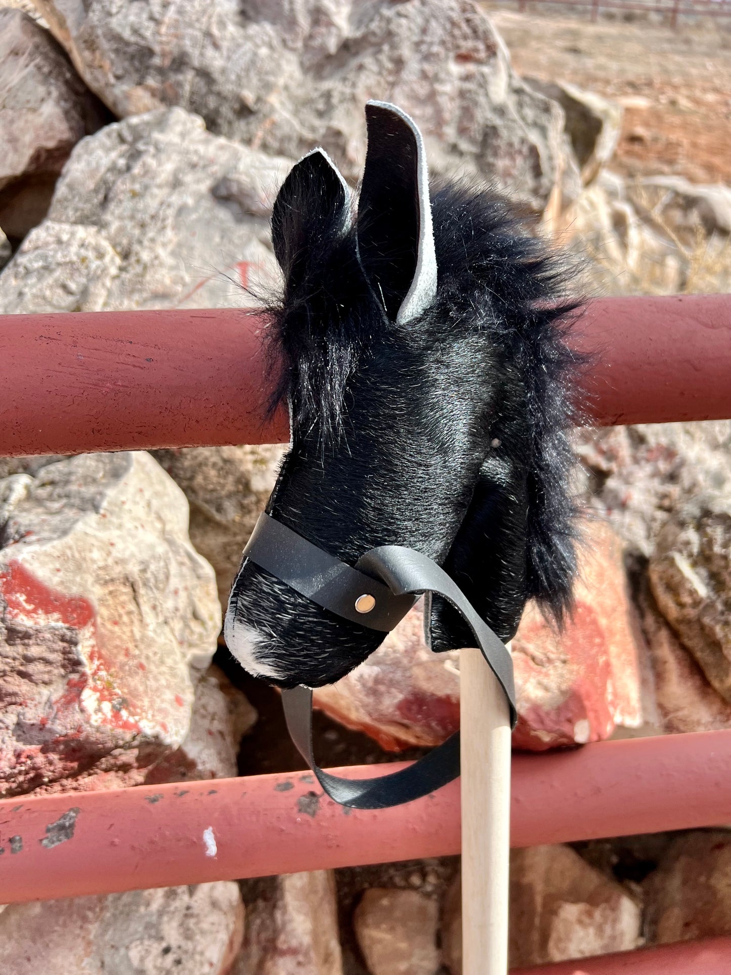Cowhide Stick Horse