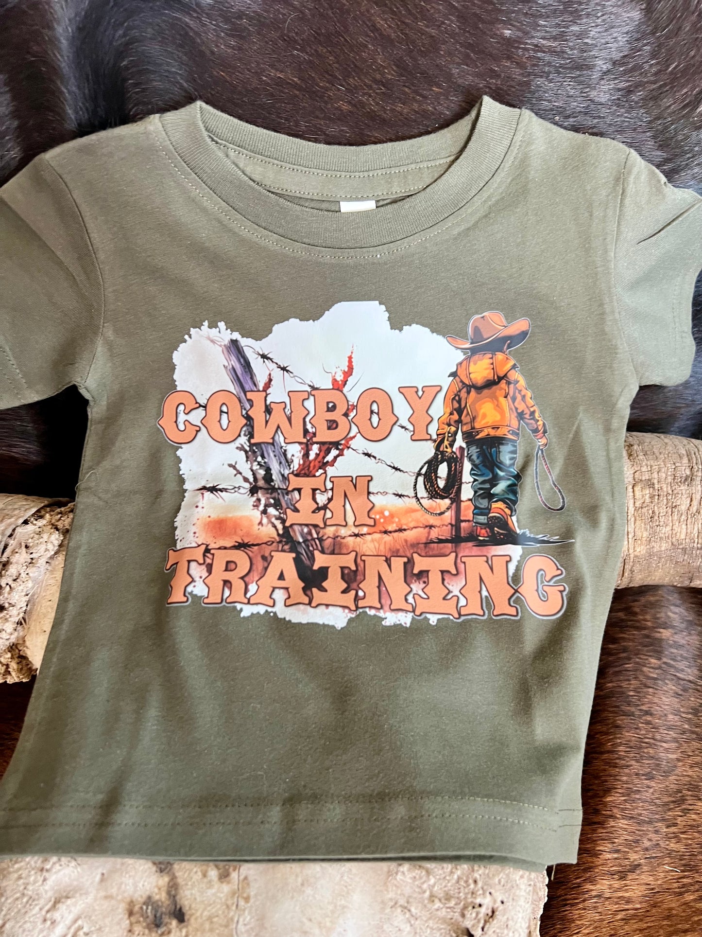 Cowboy in Training Olive T-shirt