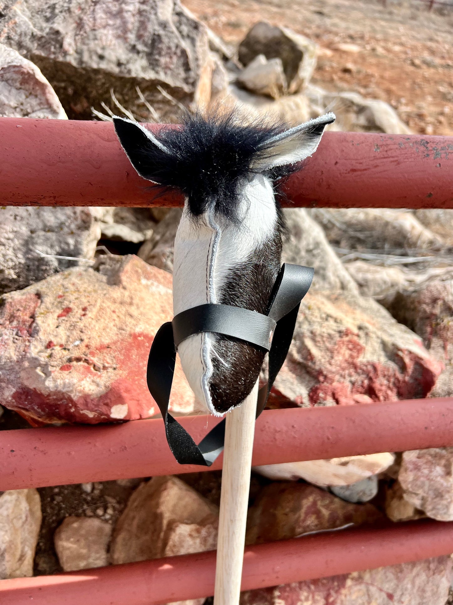 Cowhide Stick Horse