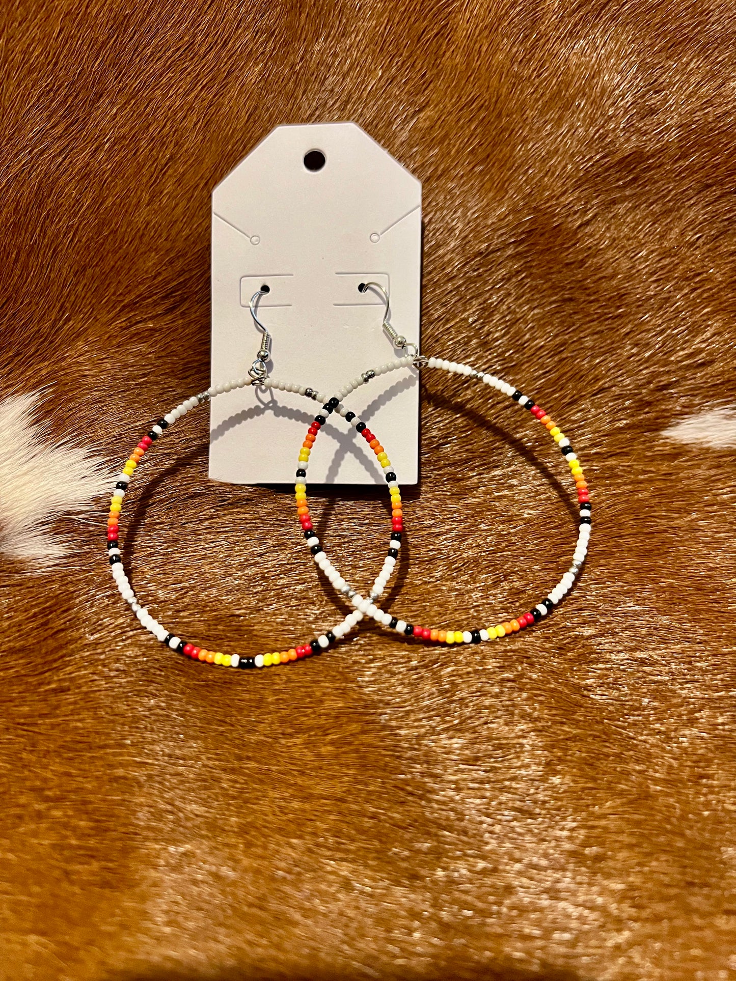 Beaded Multi Colored Hoops