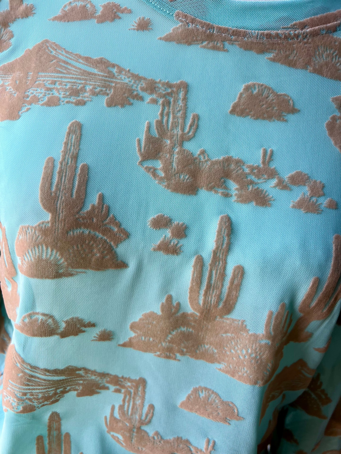 Desert Light Blue Mesh Top