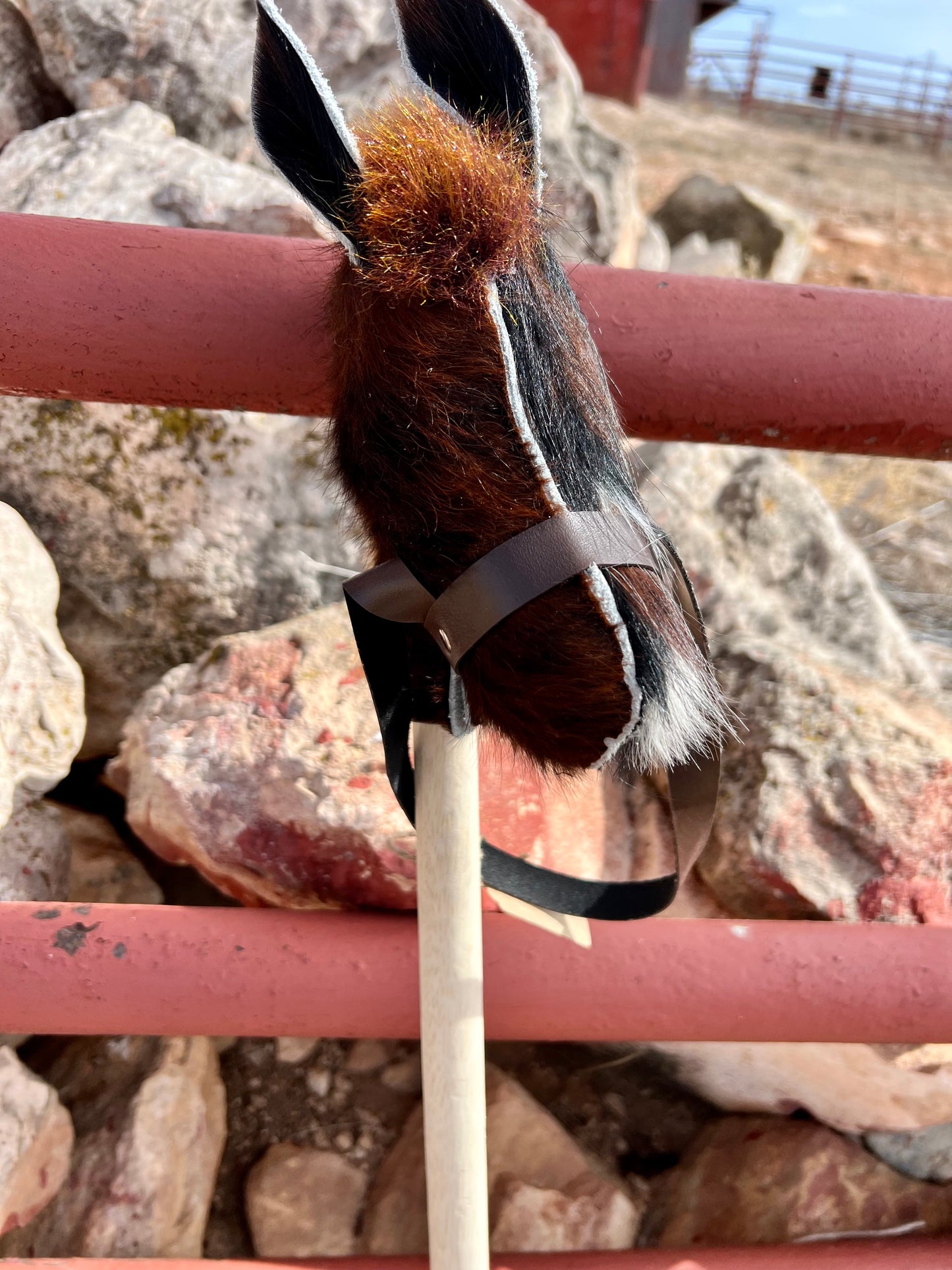 Cowhide Stick Horse