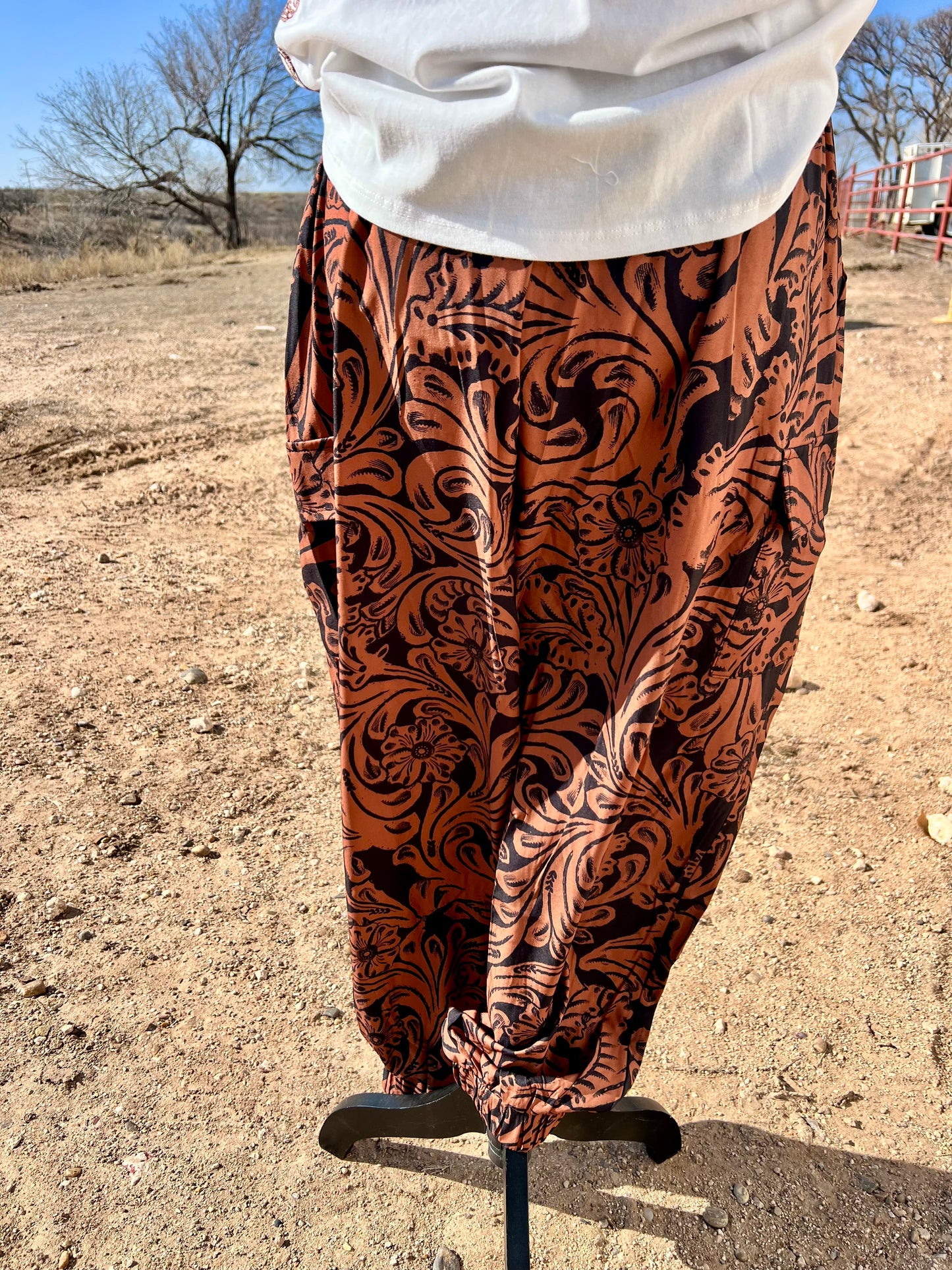 Country Roads Leather Print Joggers