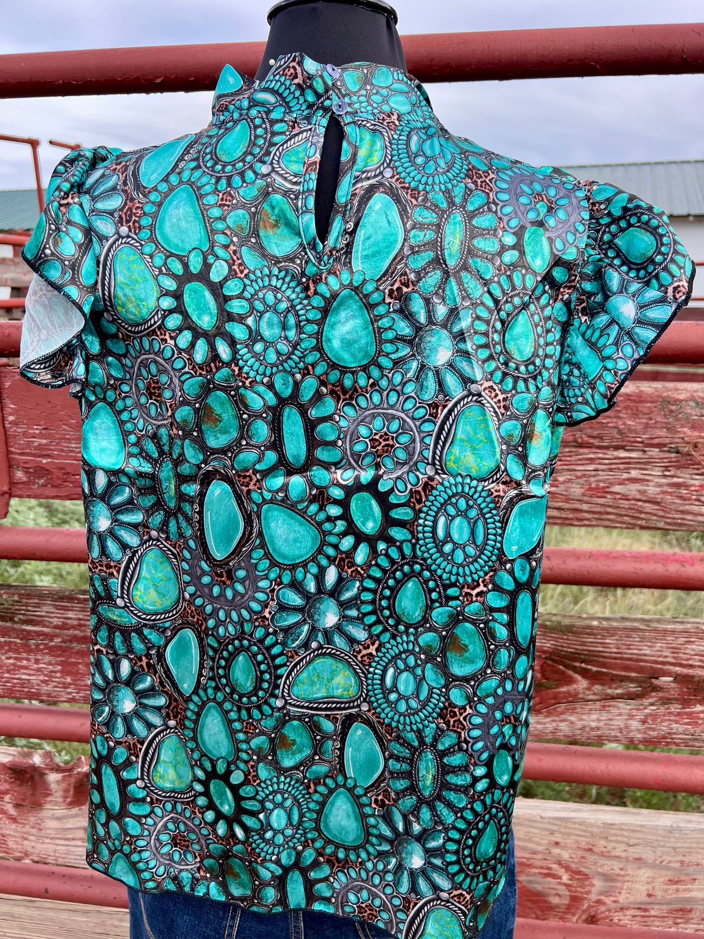 Wild Charm Turquoise Top