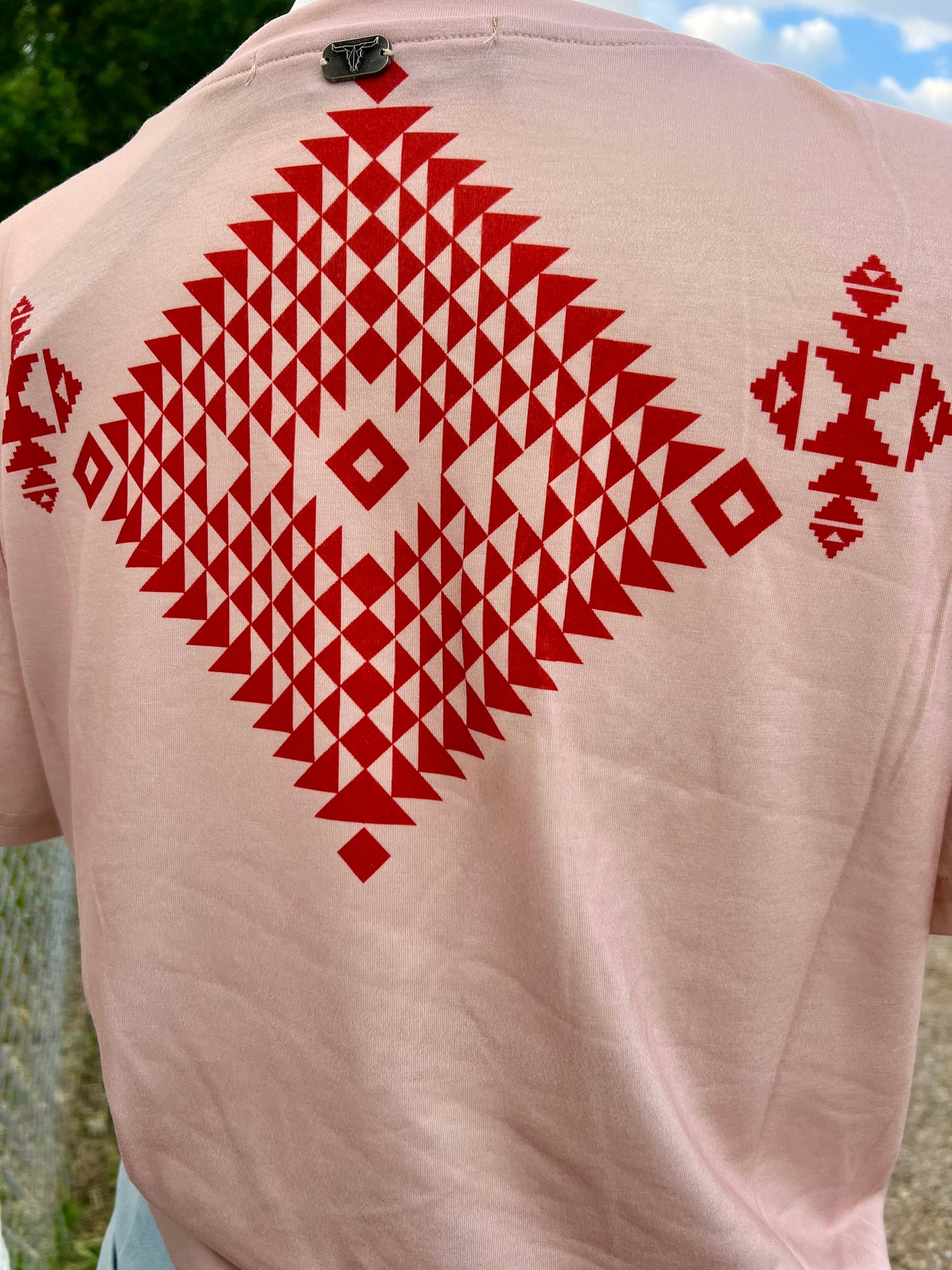 Cowboy Aztec Top Soft Pink Top