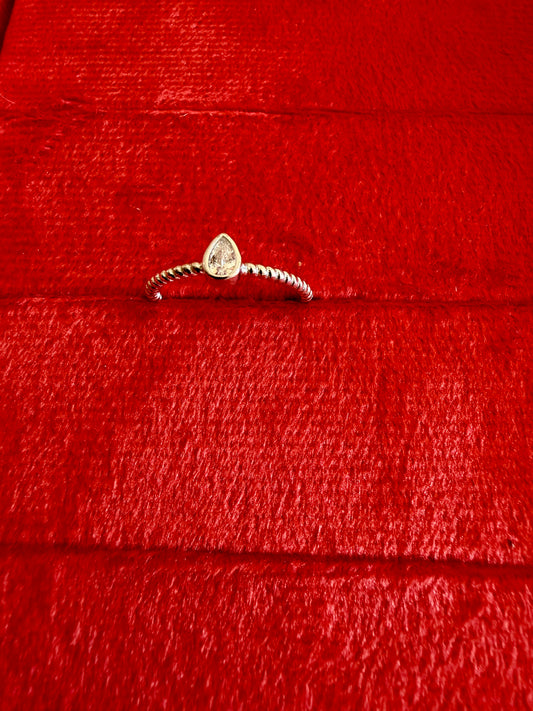 Clear Stone Silver Ring