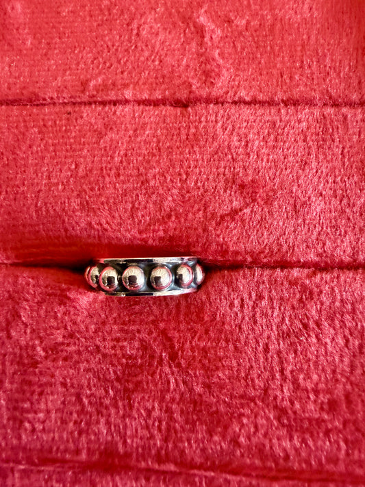 Medium Beaded Silver Rings