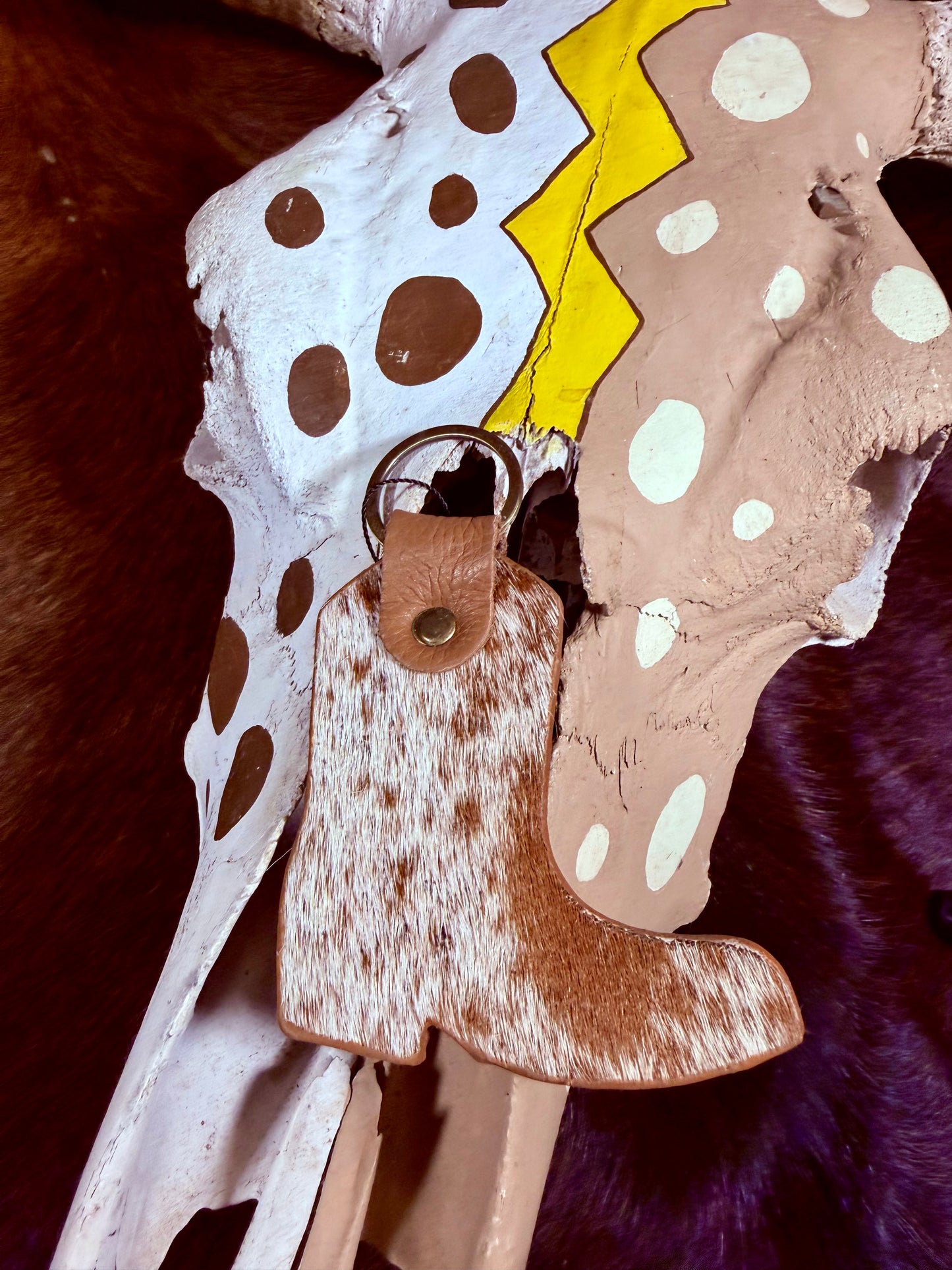 Cowhide Keychains