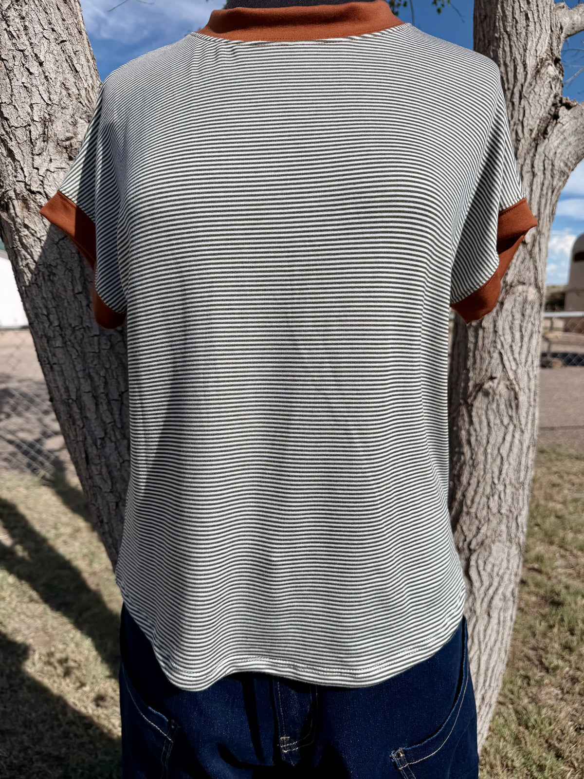 Striped Brown Top