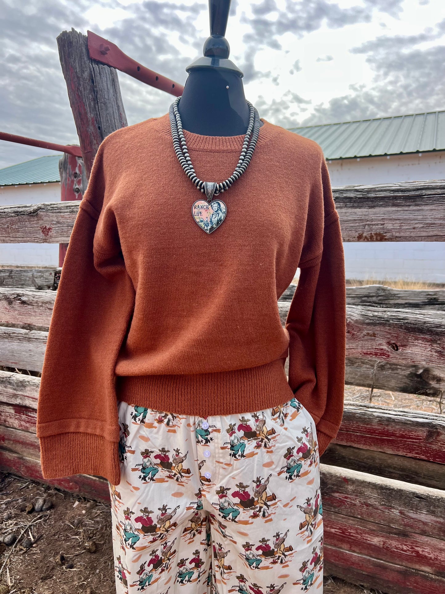 Brown Western Sweater