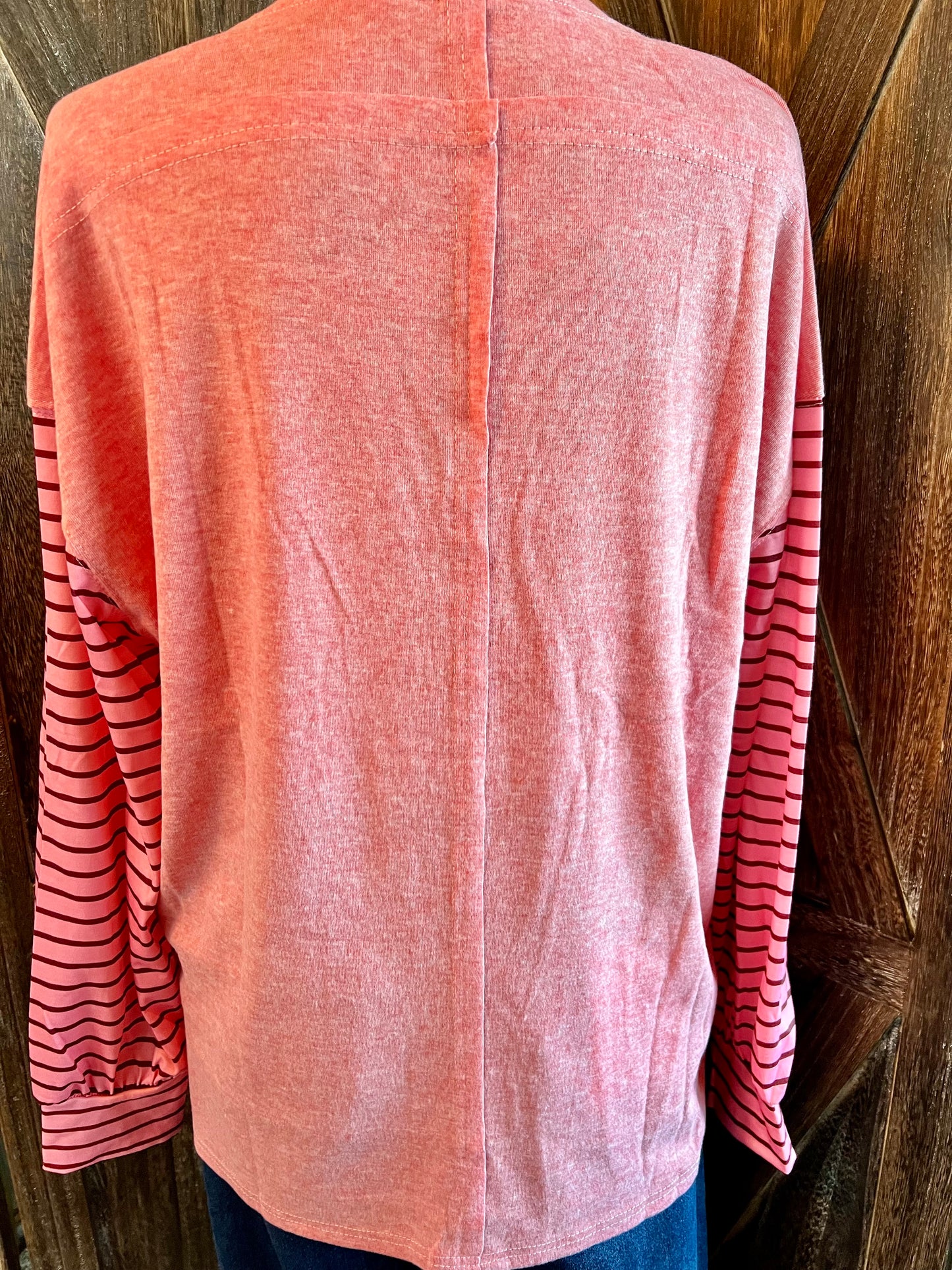 Pink Striped Long Sleeve Top