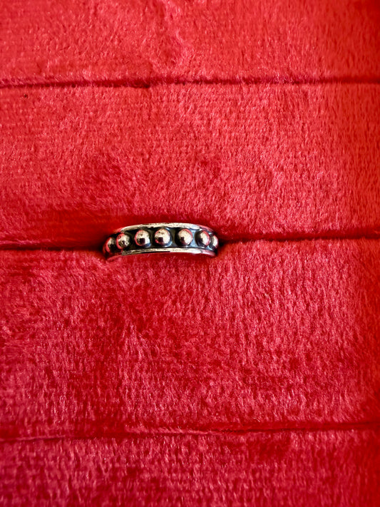 Small Beaded Silver Rings