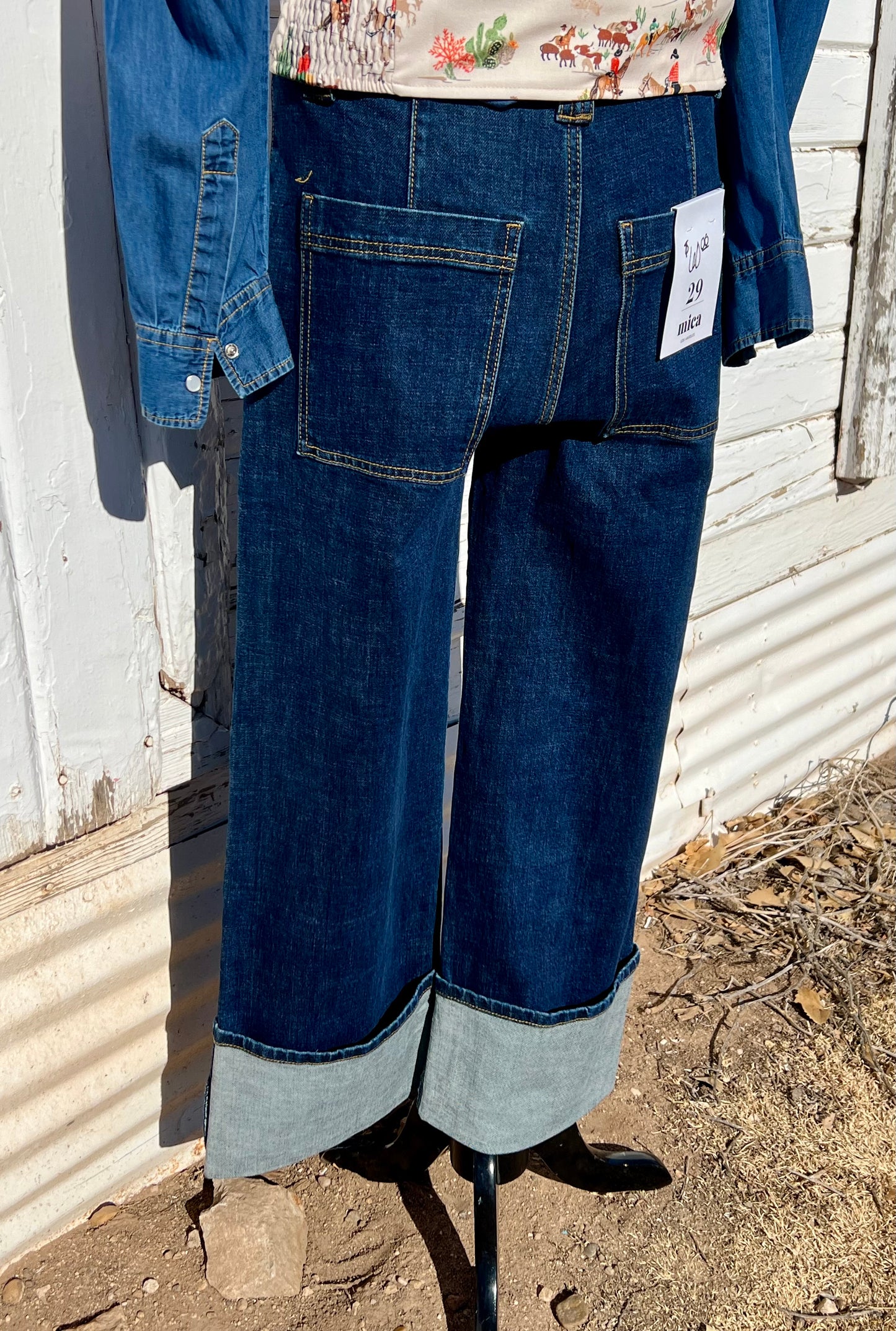 Mica Denim High Rise Cuffed Jeans