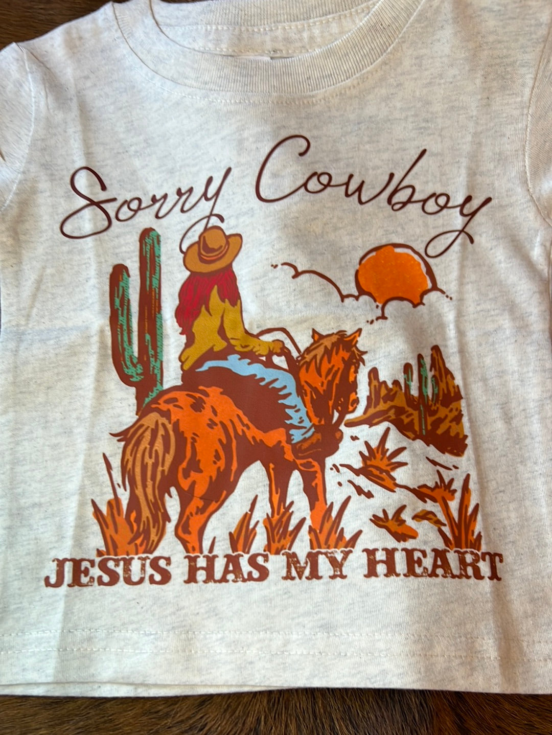 Sorry Cowboy Heather T Shirt