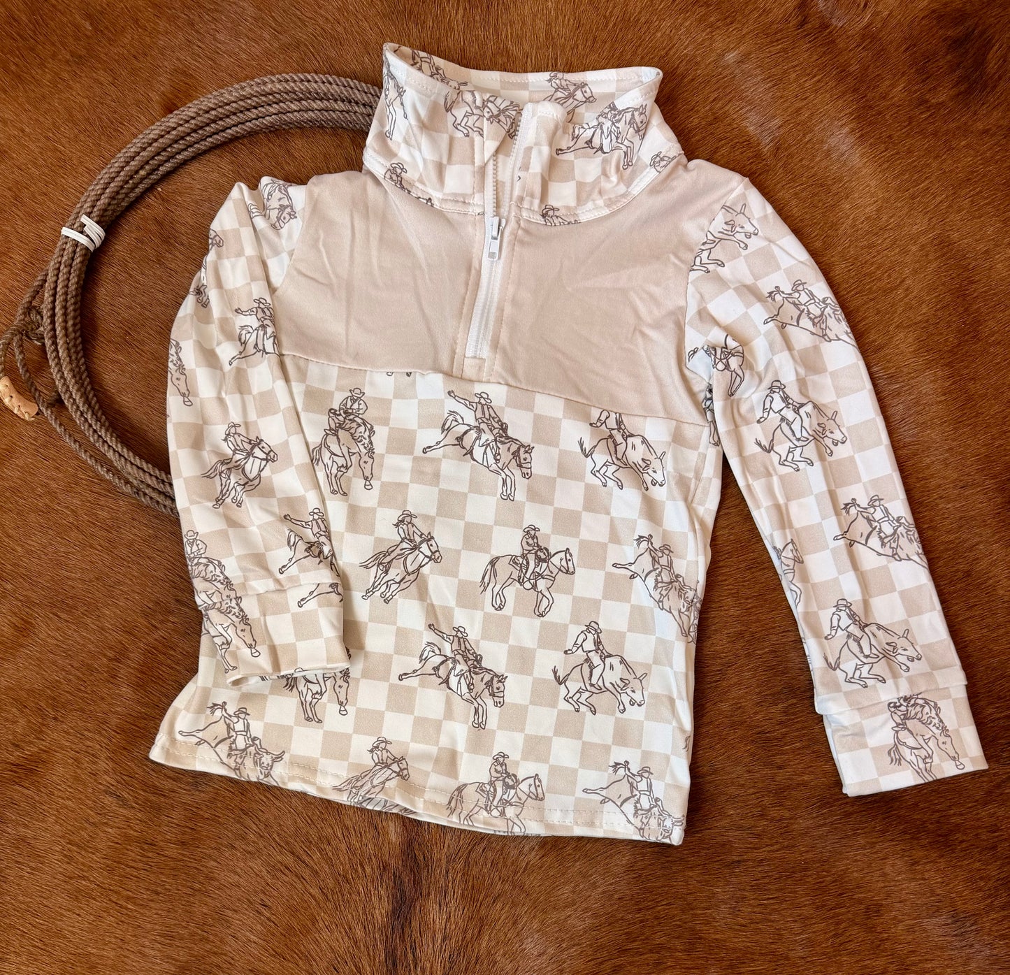 Checkered Rodeo Pullover