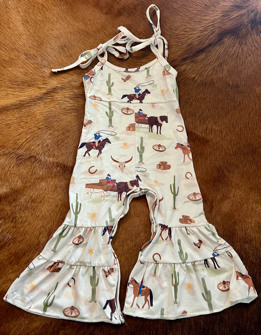 Romper with Western Print