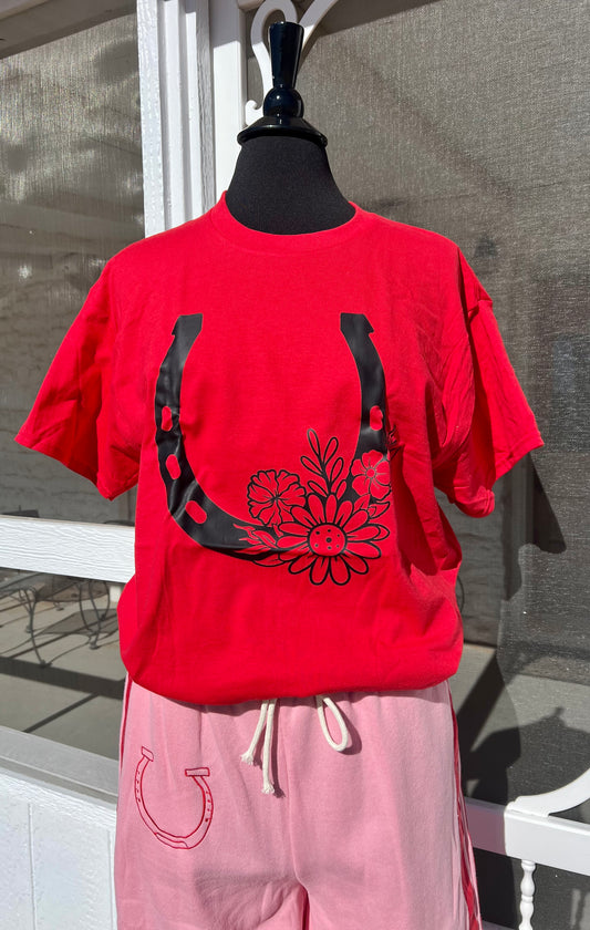 Horseshoe T Shirt Red