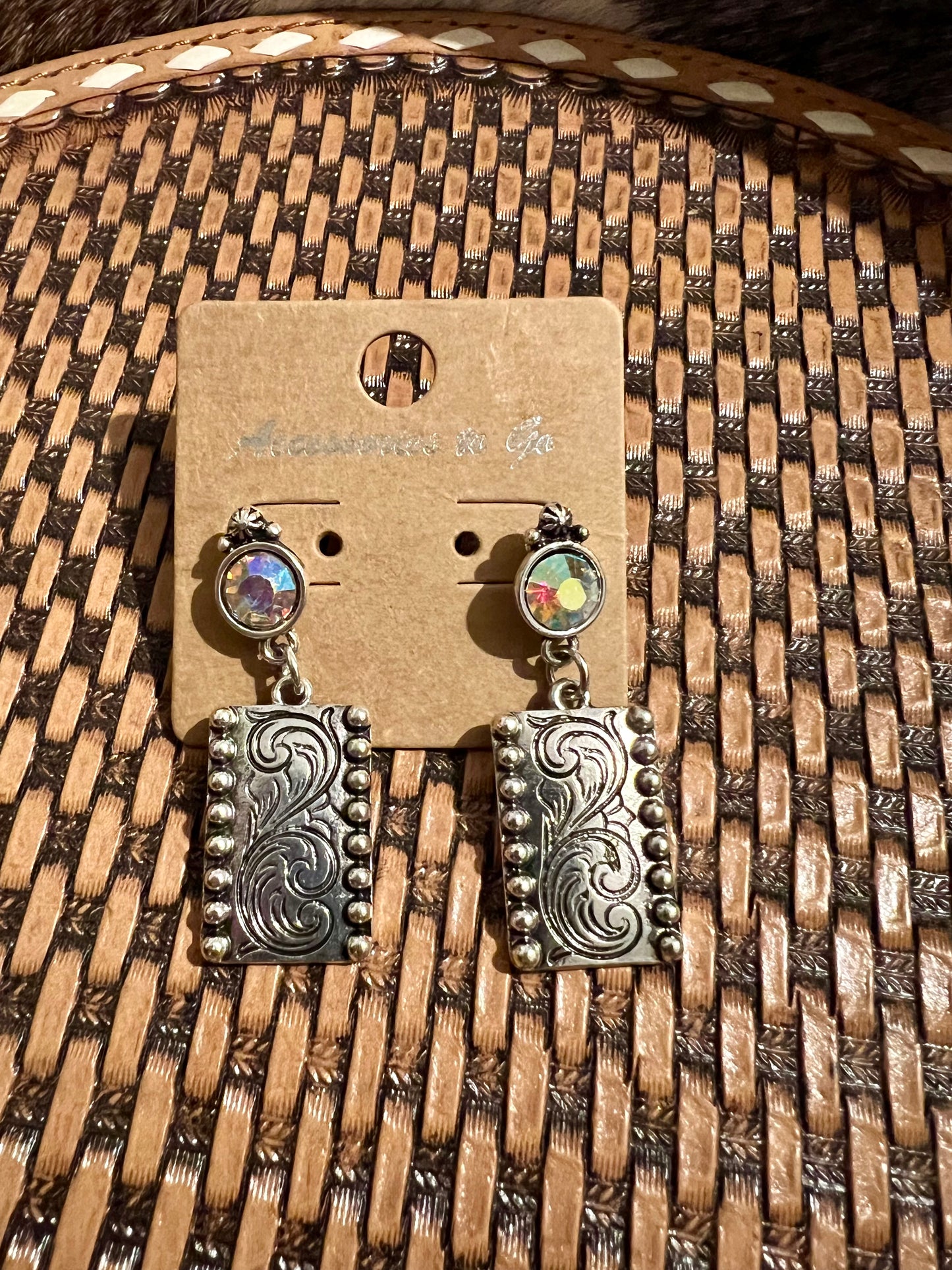 Clear Stone Dangle Earrings