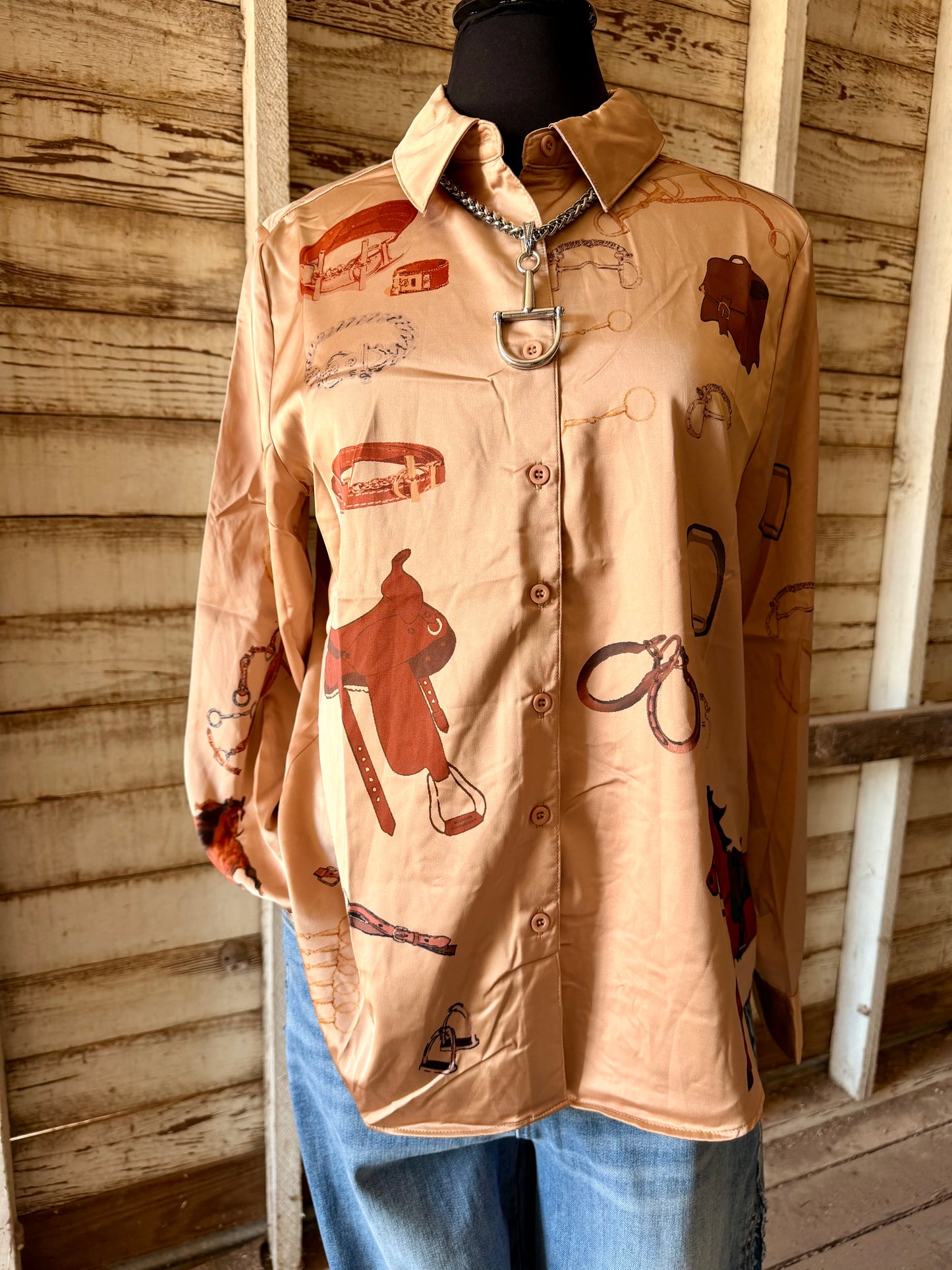 Western Print Blouse
