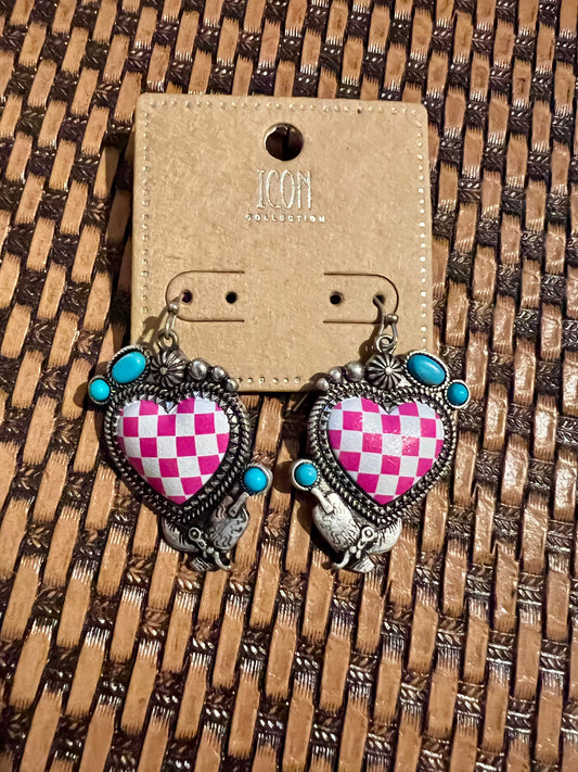Checkered Heart with Boots