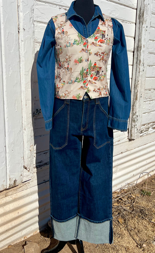 Mica Denim High Rise Cuffed Jeans