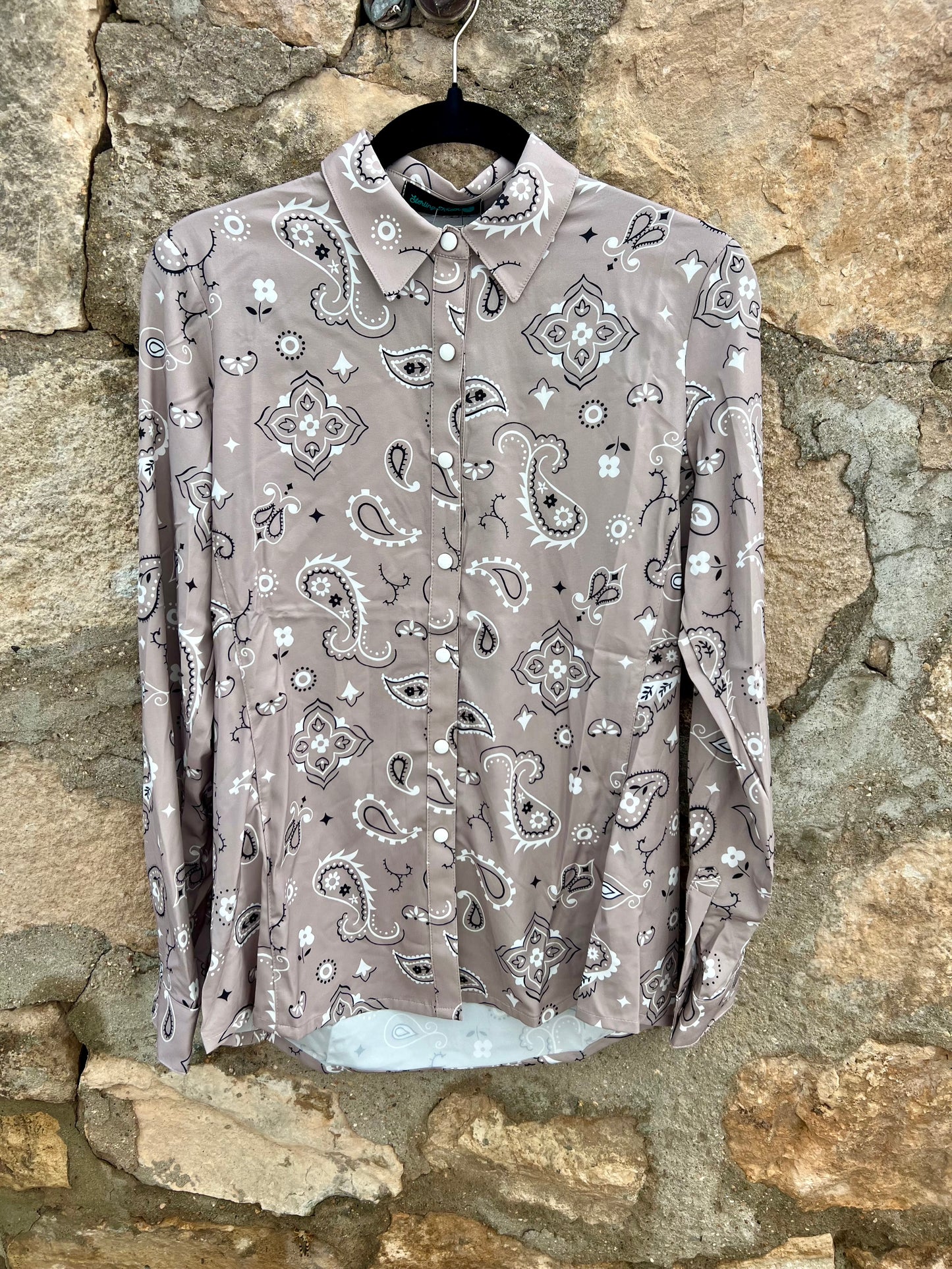 Bandana Print Pearl Snap Shirt