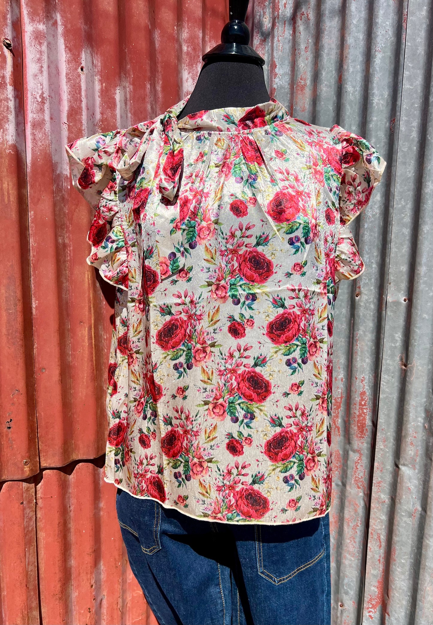 Porcelain Petals Sleeveless Top